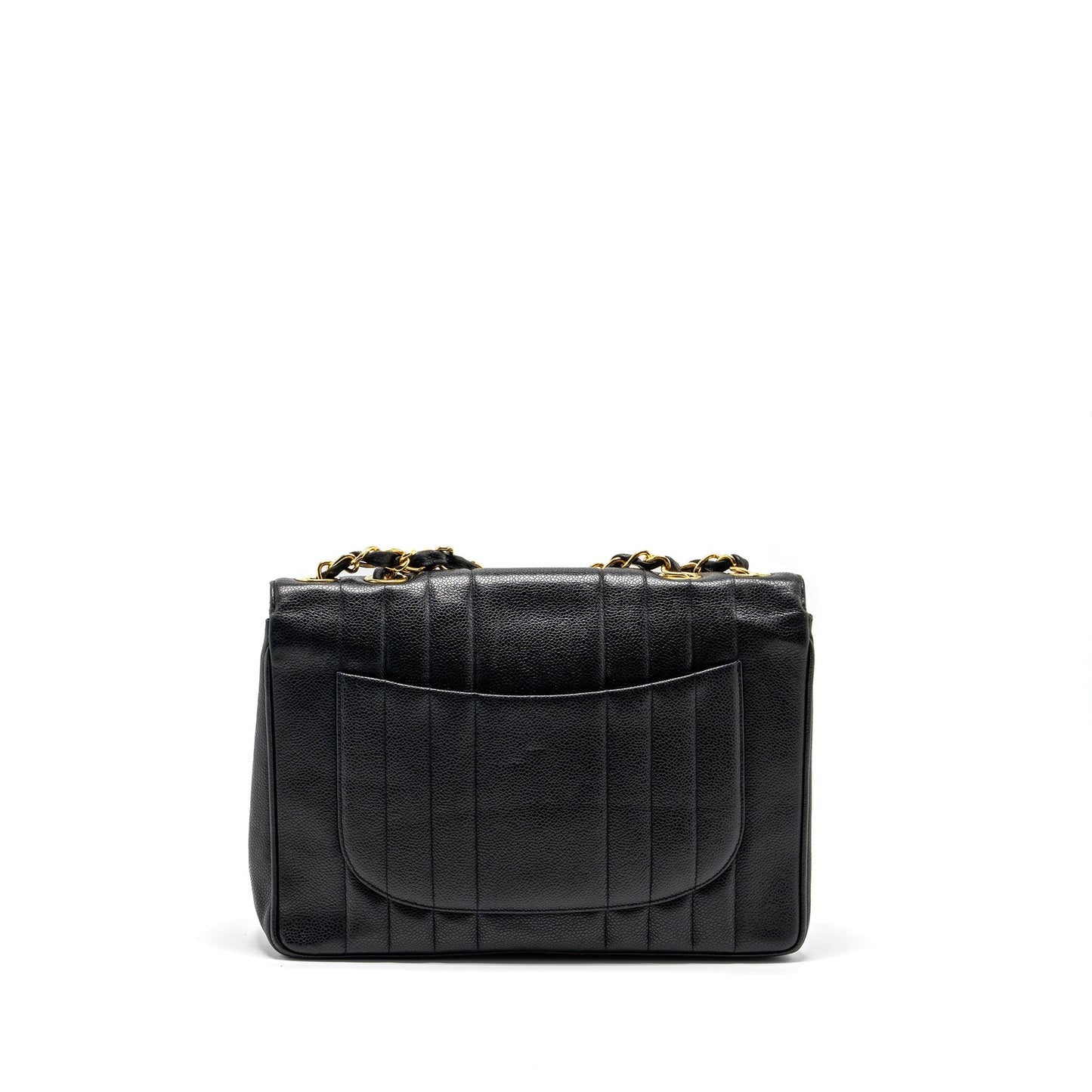 Chanel Vertical Jumbo Flap Caviar GHW Black Shoulder Bag