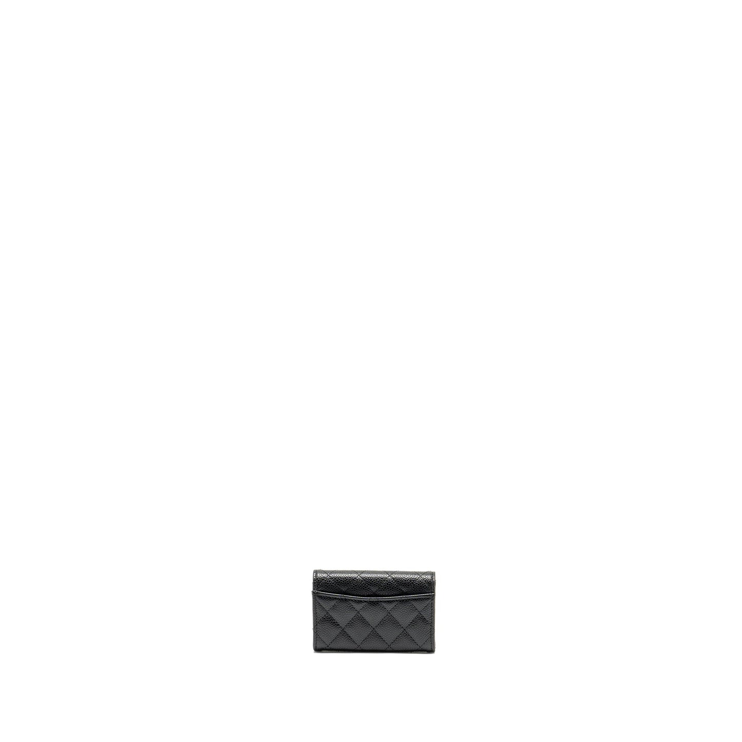 Chanel Classic flap card holder Caviar GHW Black Wallet Case Microchip 12