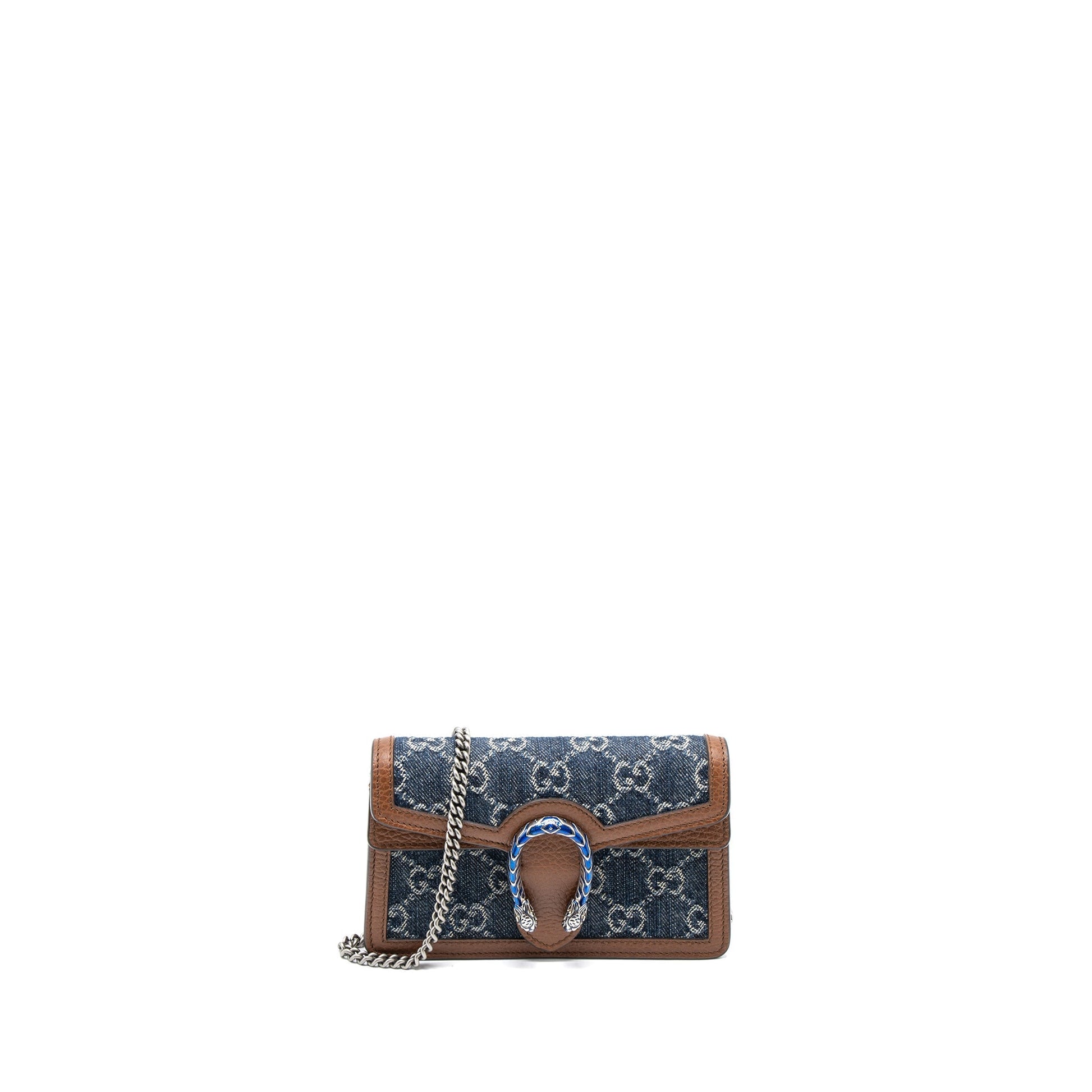 Gucci Super Dionysus Supreme Calfskin Shw Handbag Denim Mini Travel Bag