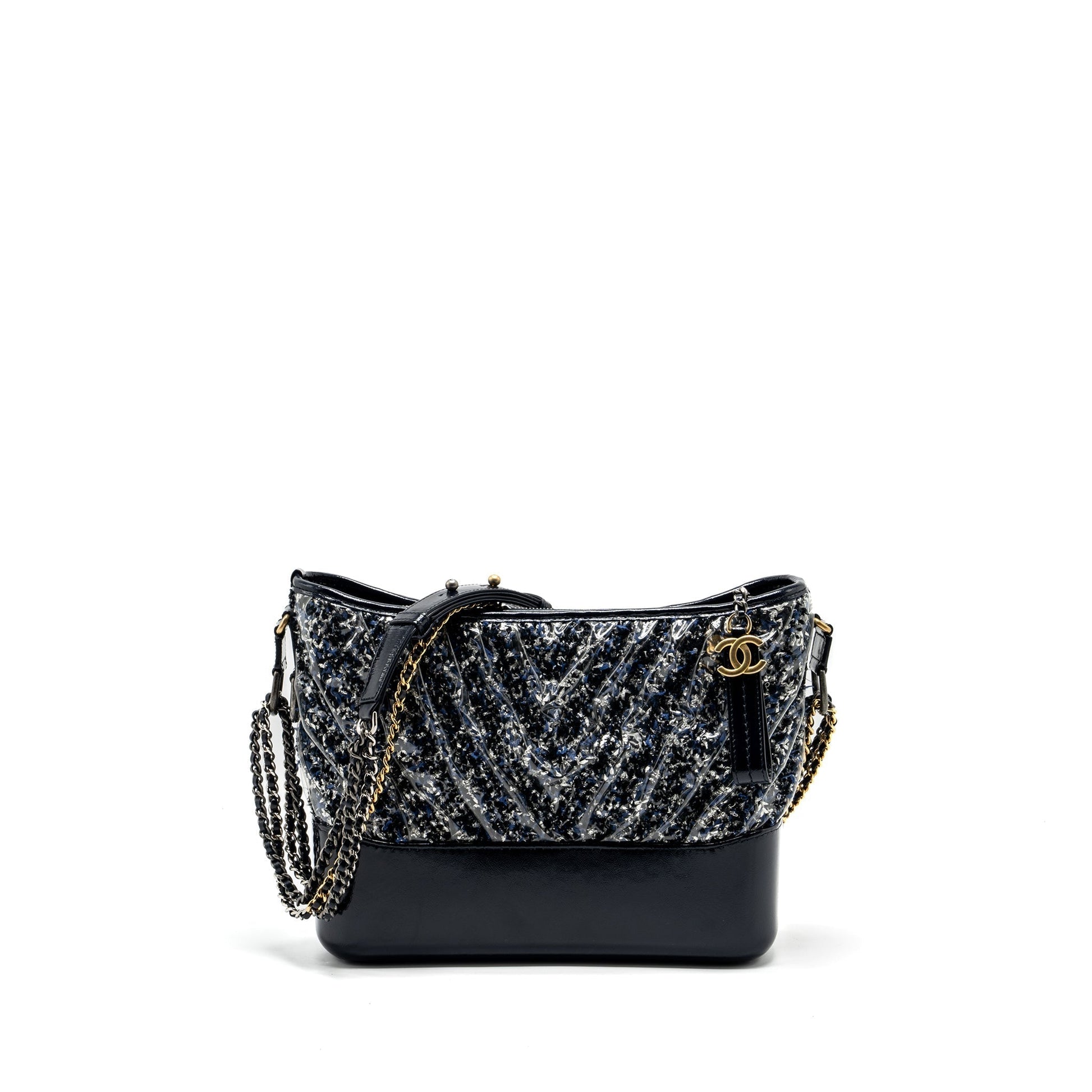 Chanel Gabrielle Hobo Chevron PVC Tweed Hardware Multicolour Shoulder Bag