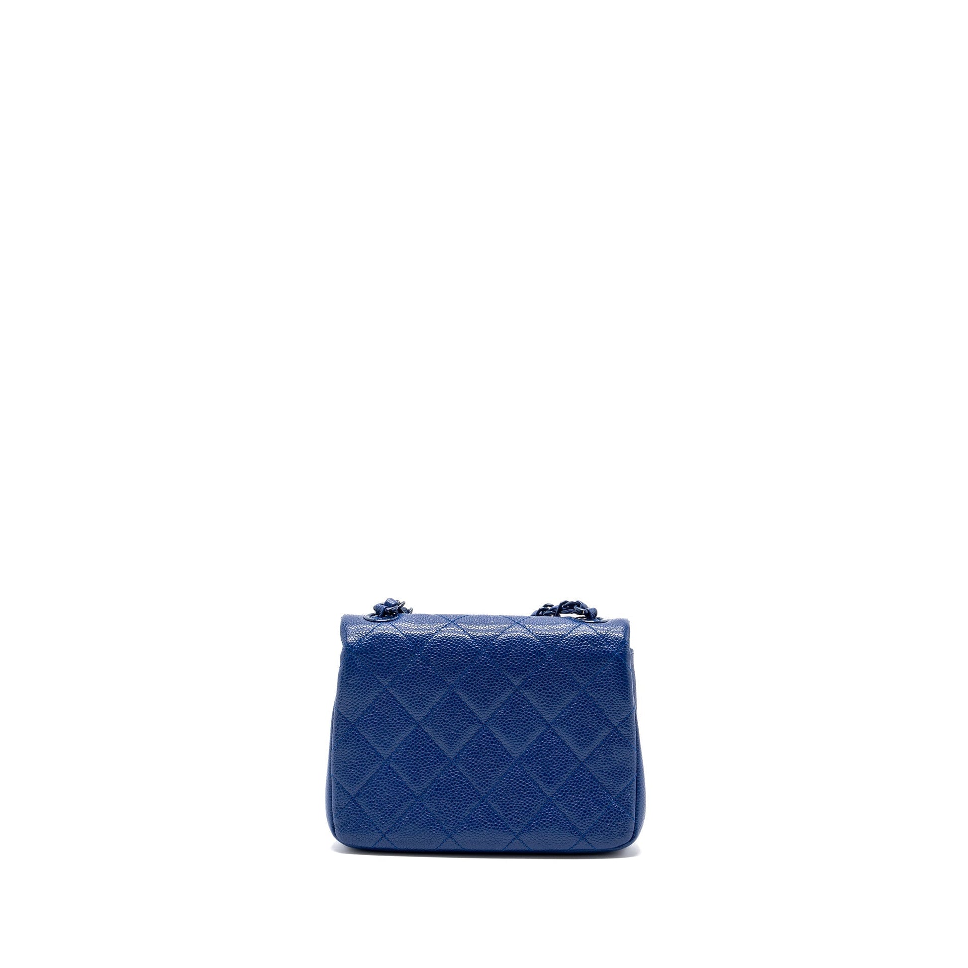 Chanel Square Flap Caviar hardware Blue Shoulder Bag Blue Hardware