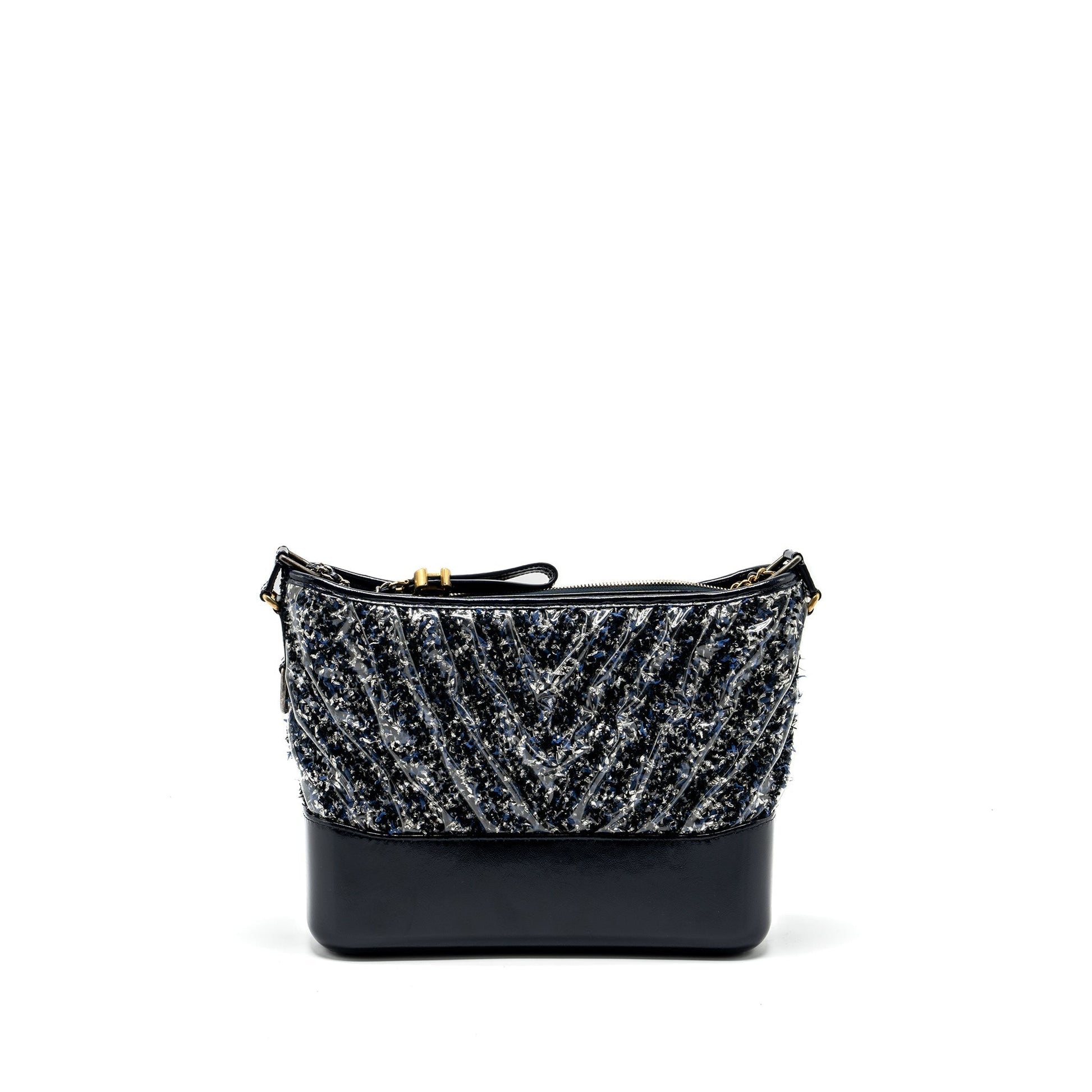 Chanel Gabrielle Hobo Chevron PVC Tweed Hardware Multicolour Shoulder Bag