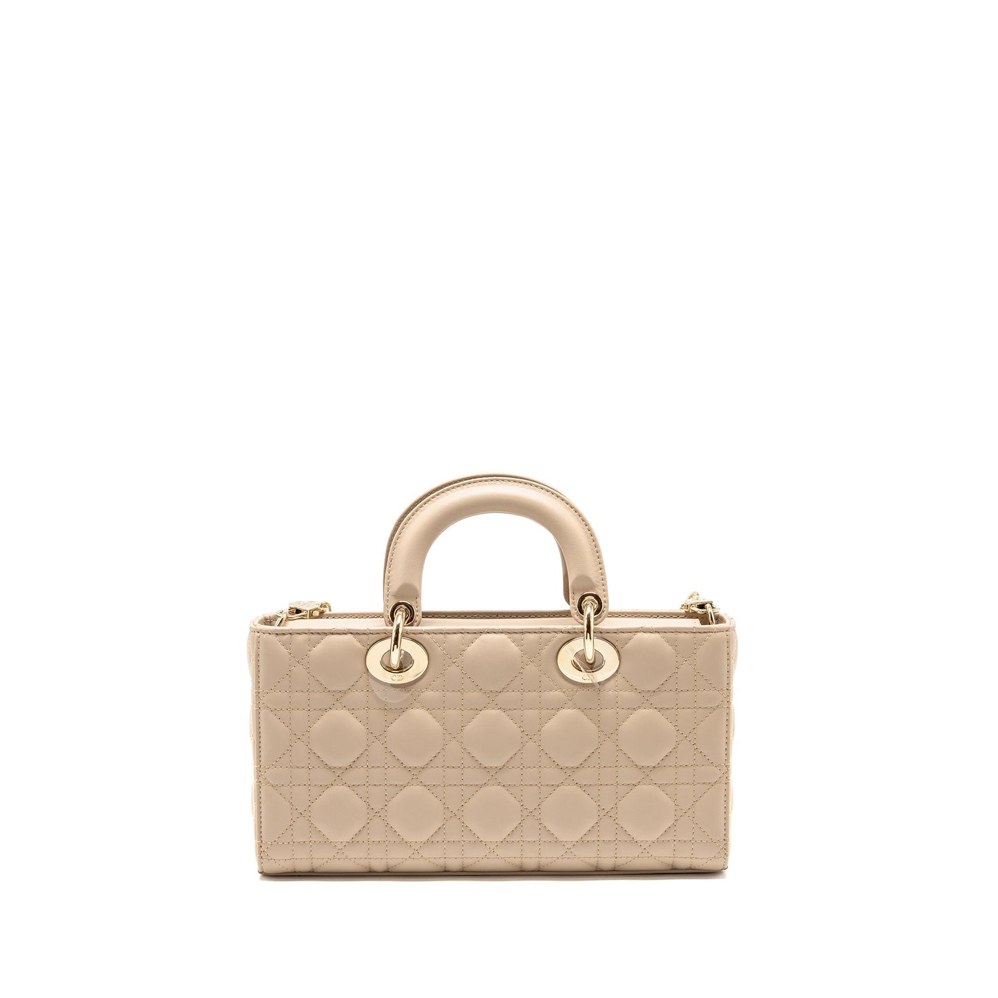 Dior Lady D Joy Purse Cannage Lambskin Powder Beige Medium Travel Bag