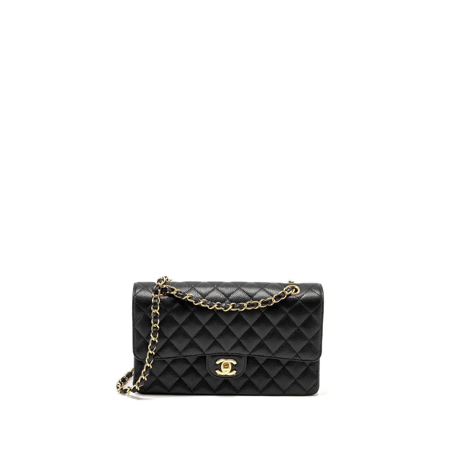 Chanel Classic Double Flap Caviar GHW Microchip Black Shoulder Bag Microchip 8