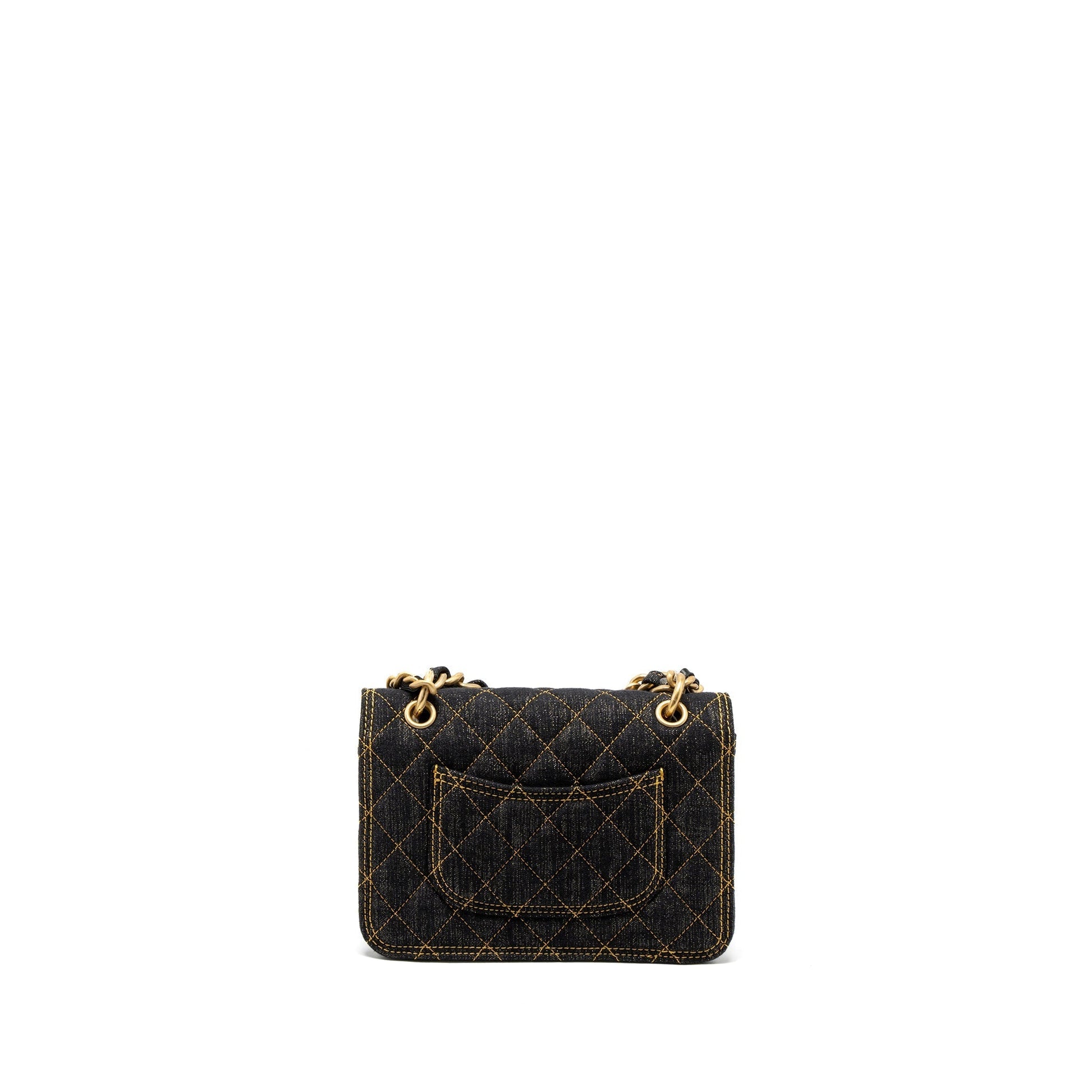 Chanel 23S Flap Denim Dark Brushed GHW Blue Shoulder Bag