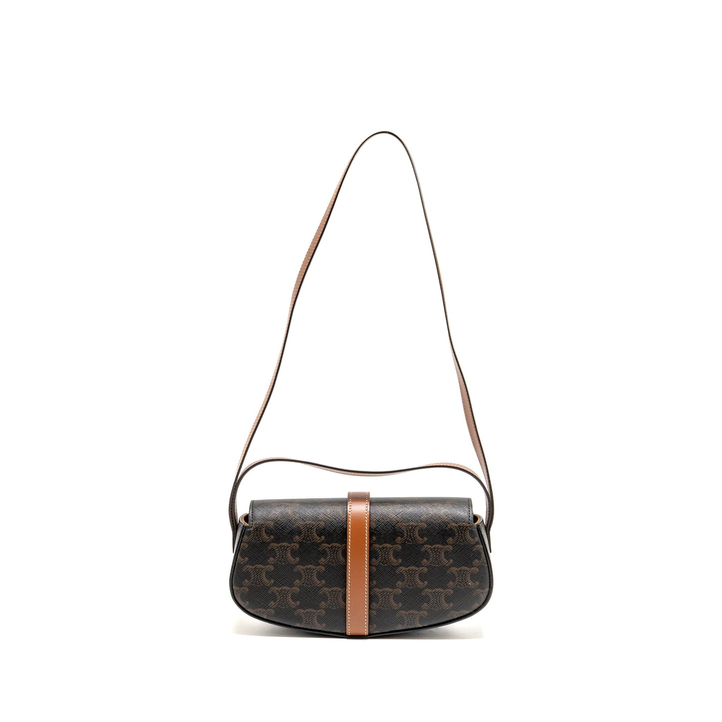 Celine Clutch On Strap Tabou Triomphe Calfskin Handbag Canvas Tan Clutch Bag