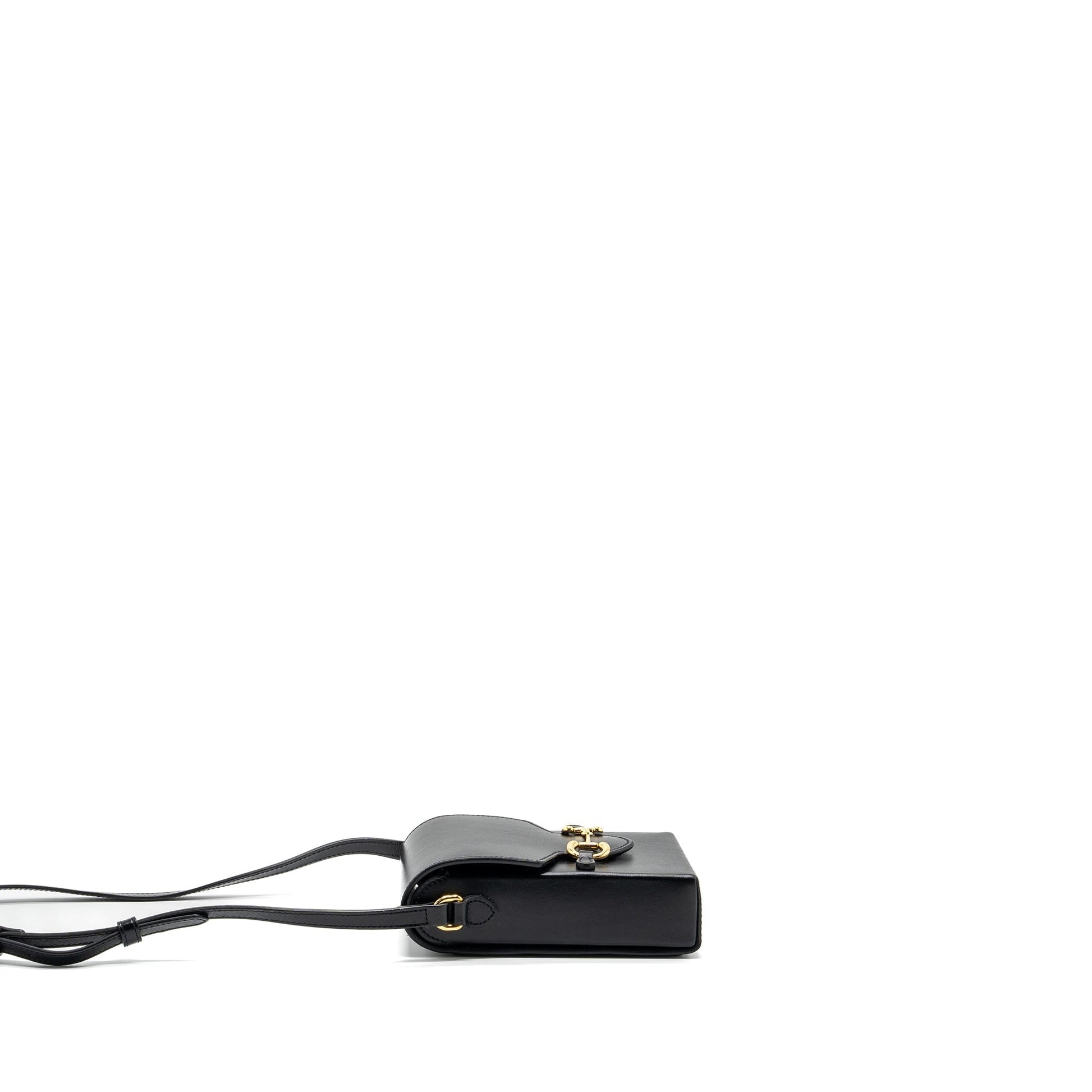 Gucci Horsebit Crossbody Bag Calfskin Black