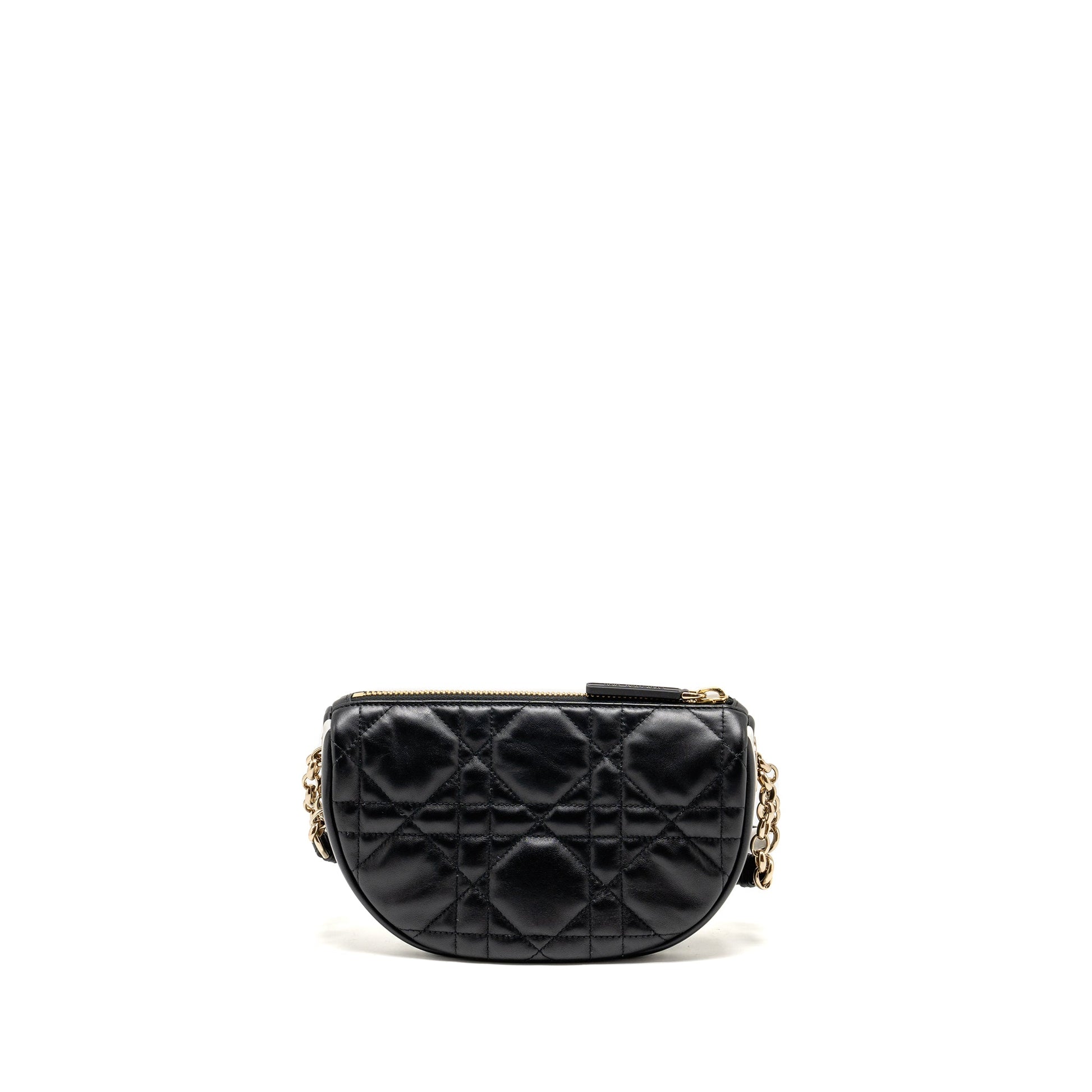 Dior Vibe Hobo Purse Cannage Lambskin Handbag Black White Travel Bag