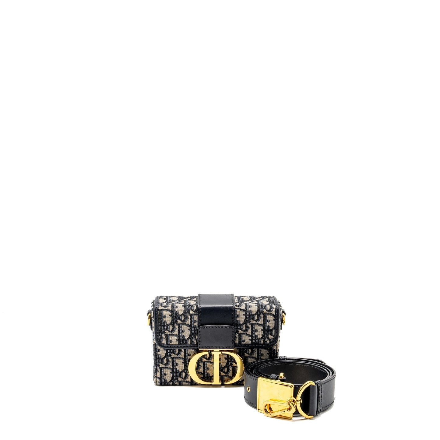 Dior Montaigne Box Oblique Jacquard Handbag Blue Travel Bag Jacquard Handbag