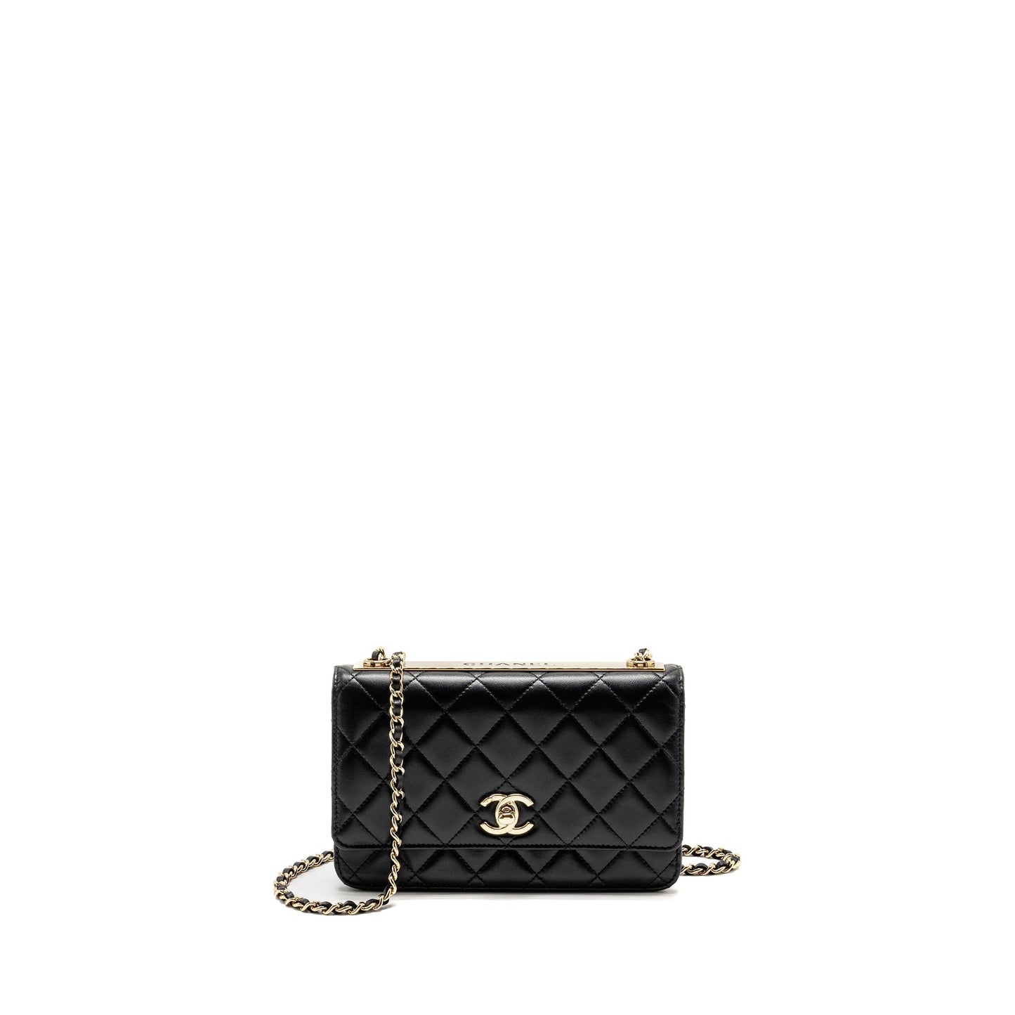 Chanel Trendy CC on Lambskin LGHW Microchip Black Wallet Case 4