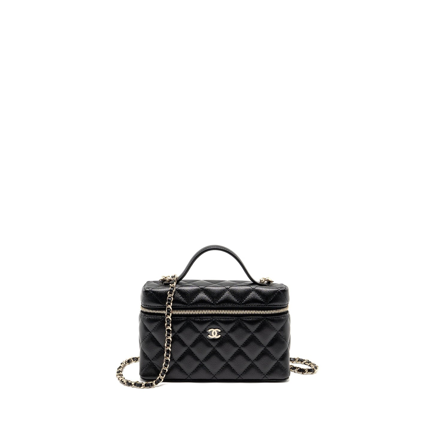 Chanel 25p CC top handle vanity caviar Black Handbag Lghwmicrochip 3