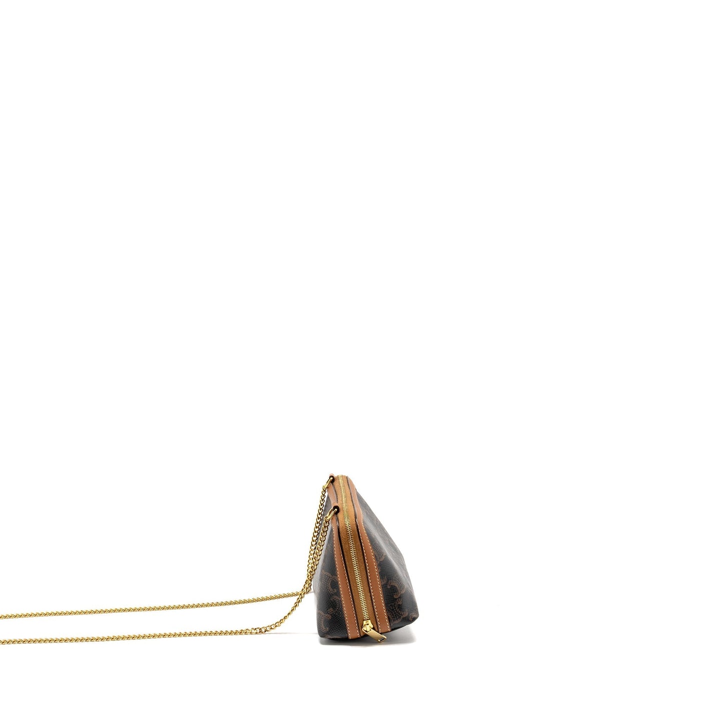 Celine Clutch With In Triomphe Lambskin Handbag Canvas Tan Clutch Bag