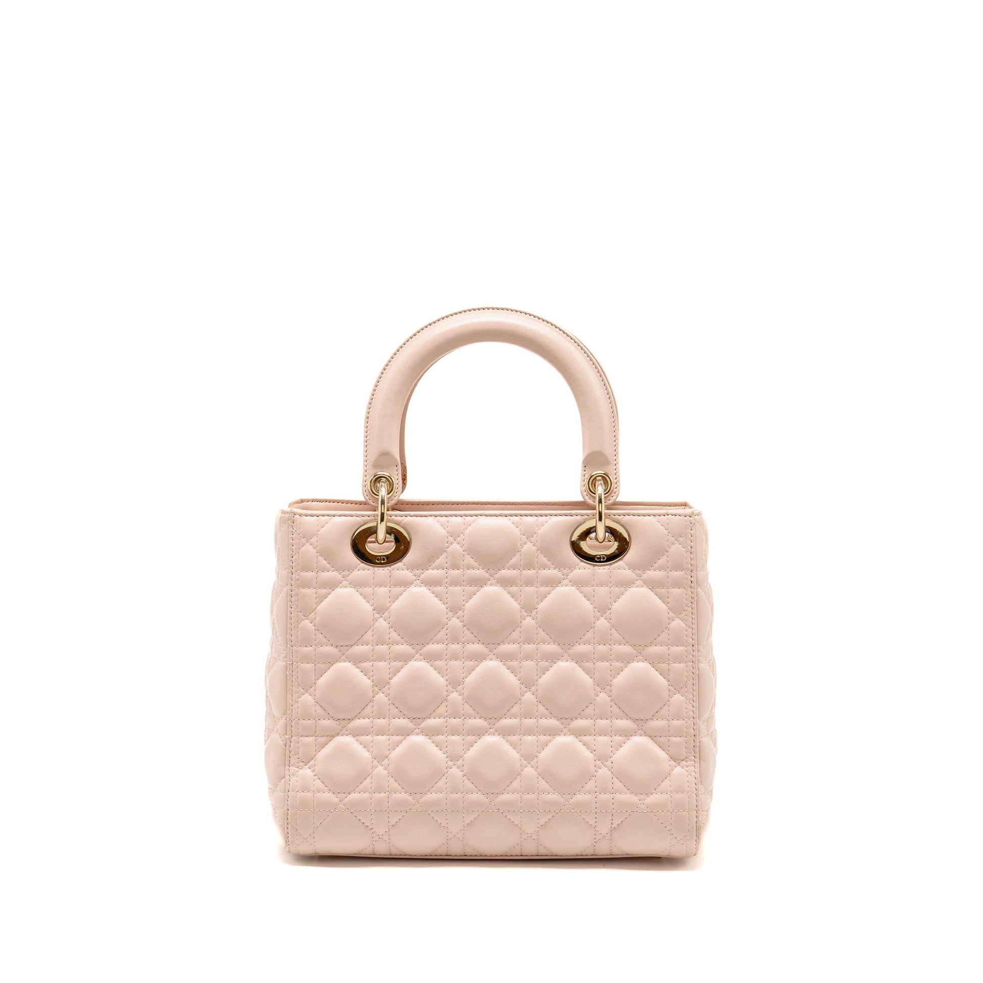 Dior Lady Lambskin Light Handbag Pink Medium Travel Bag