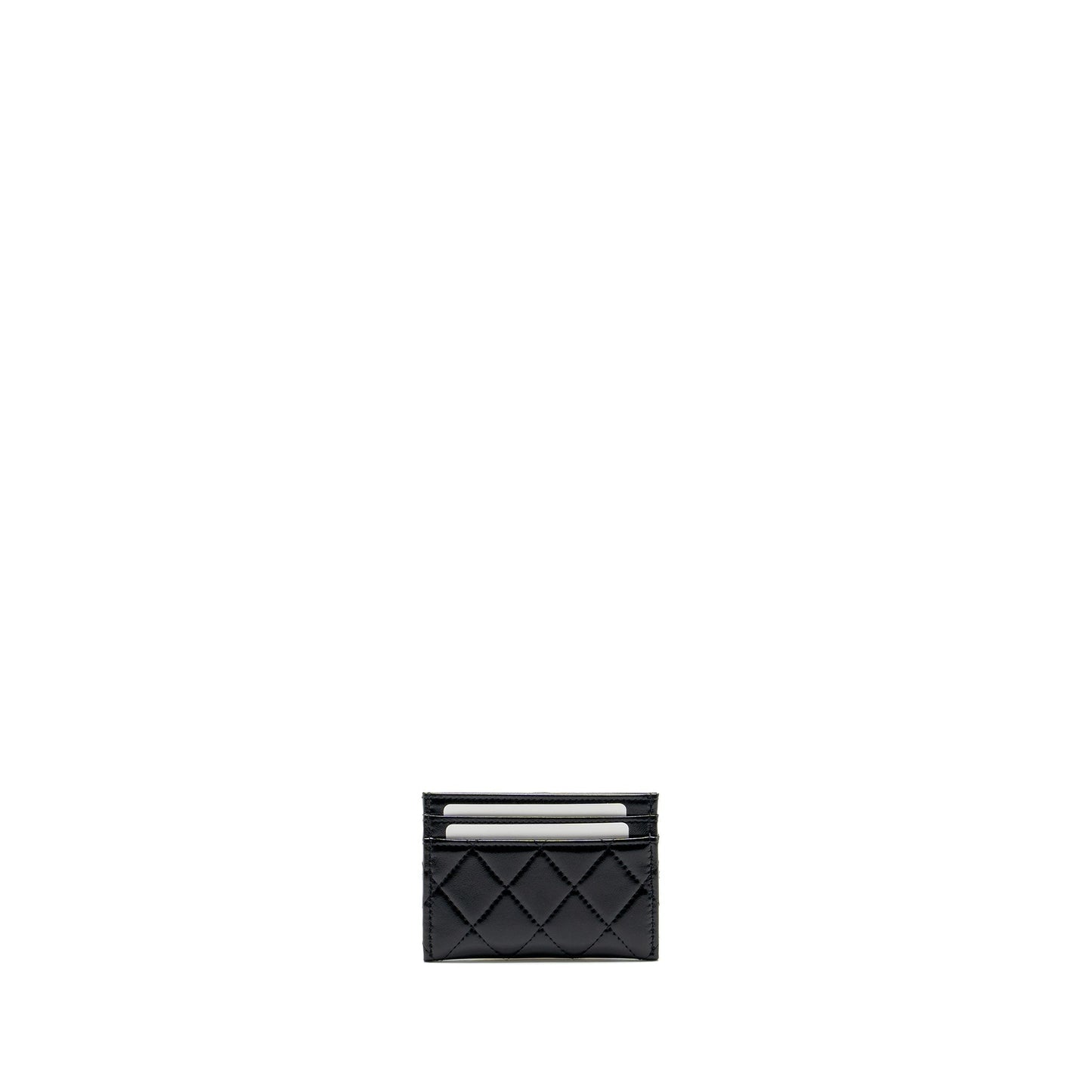 Chanel 31 card holder shiny goatskin LGHW Black Wallet Case
