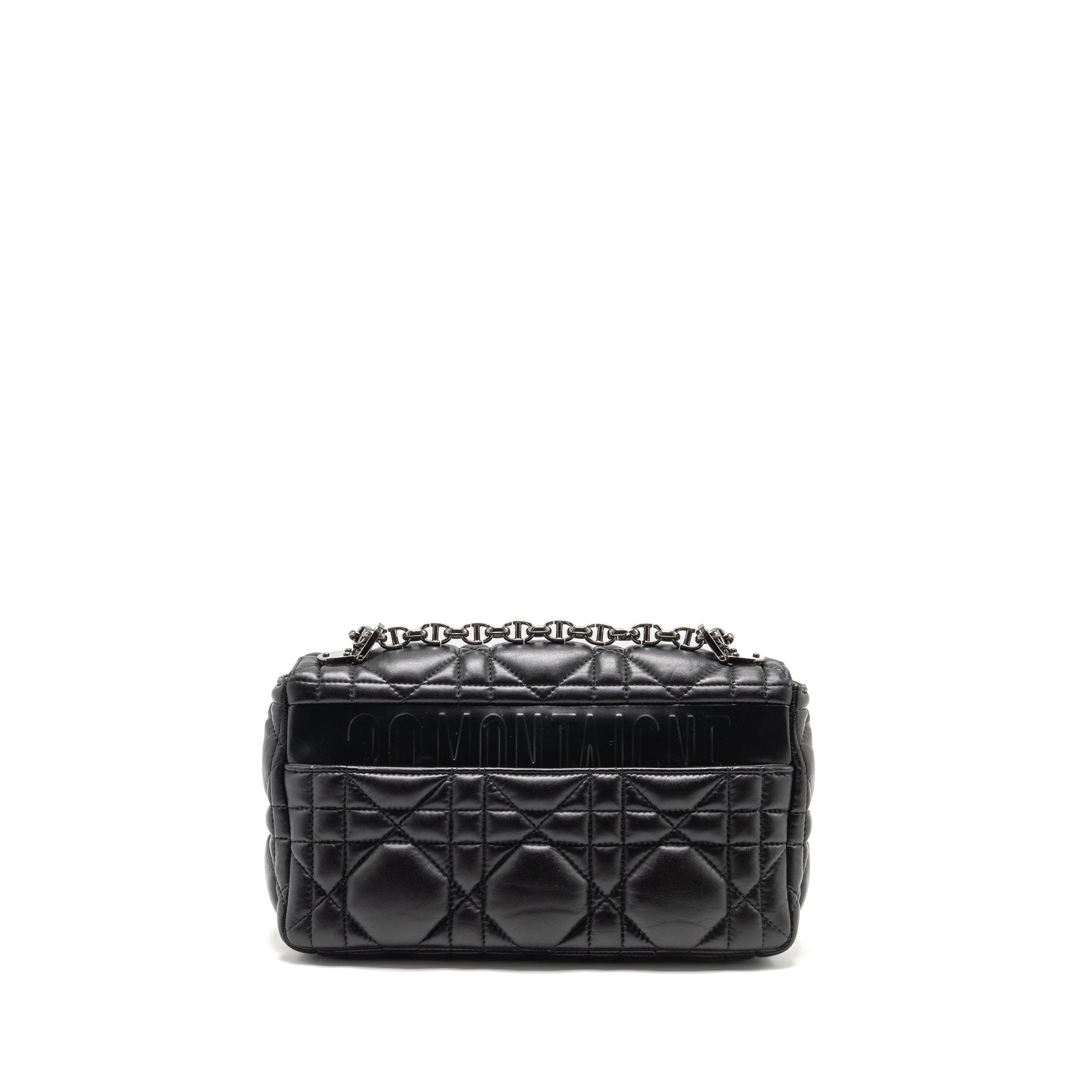 Dior Caro Purse Calfskin Handbag Black Medium Travel Bag