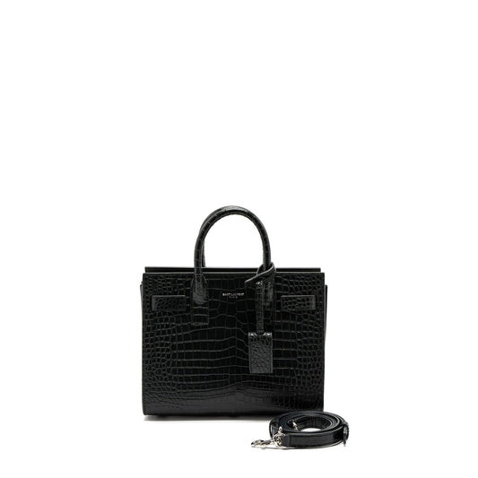 YSL Saint Laurent Saint Laurent Sac De Jour Nano Crocodile Green Travel Bag