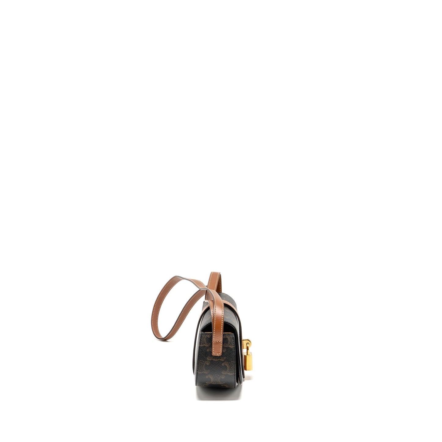 Celine Clutch On Strap Tabou Triomphe Calfskin Handbag Canvas Tan Clutch Bag