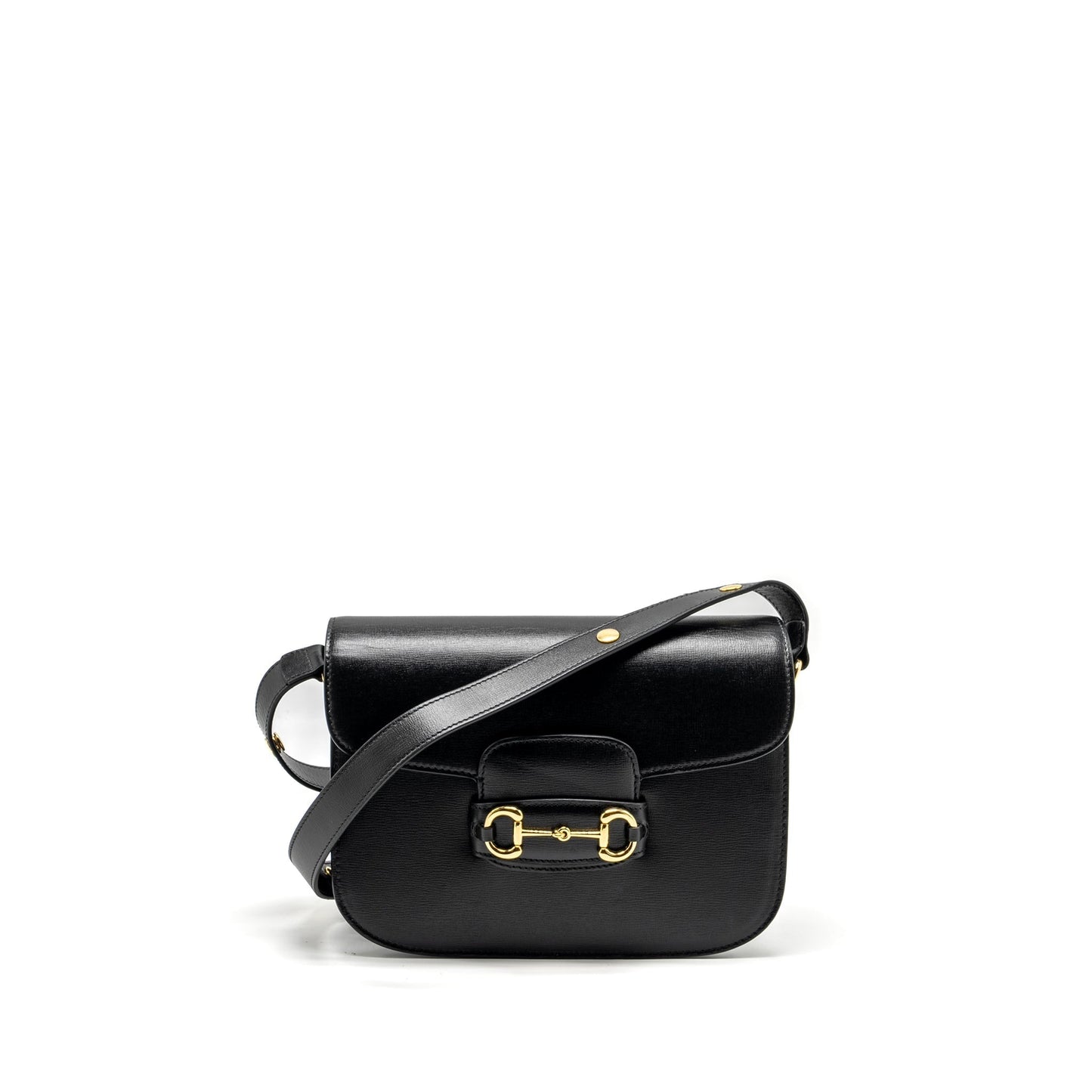 Gucci Horsebit Shoulder Bag Calfskin Black