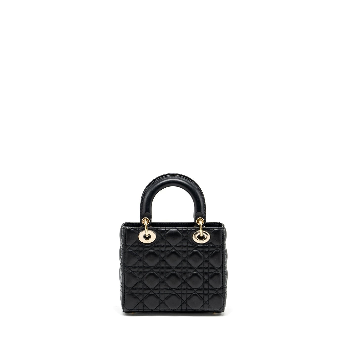 Dior Lady Purse Lambskin Handbag Black Small Travel Bag
