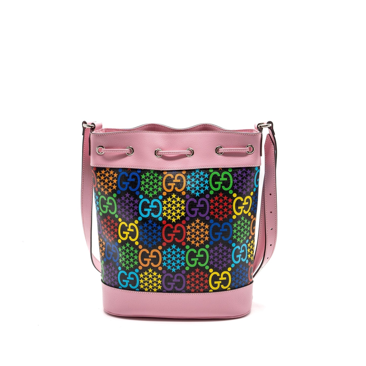 Gucci Drawstring Bucket Bag Multicolour Shw Black Pink Jewelry