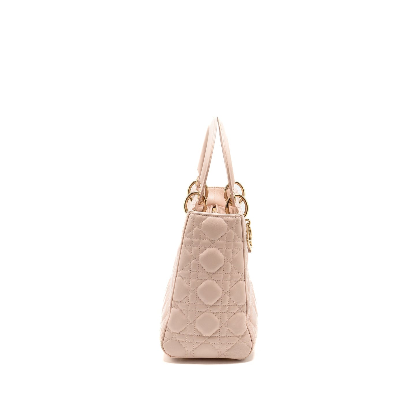 Dior Lady Lambskin Light Handbag Pink Medium Travel Bag