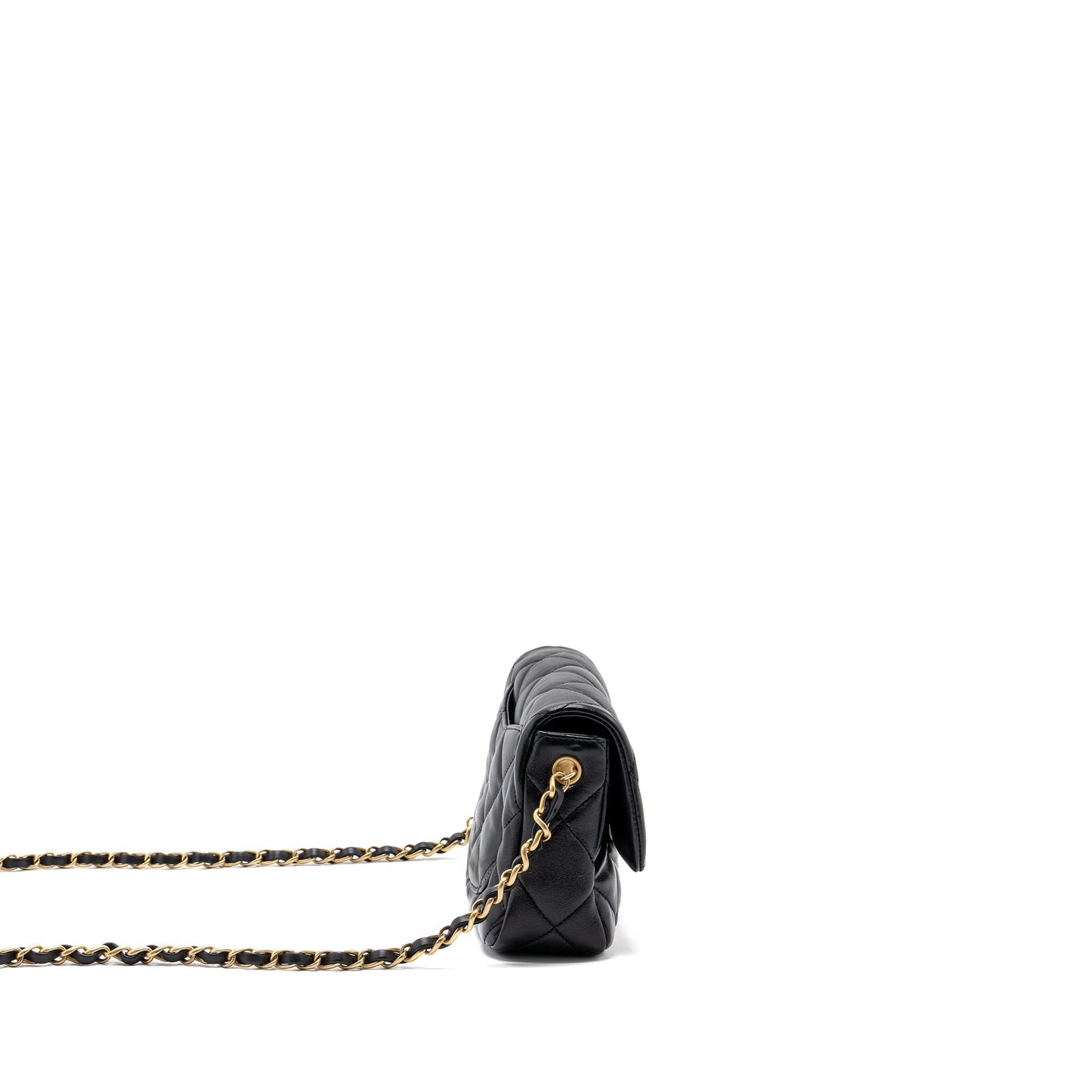 Chanel 23s Coco Love Flap Lambskin Brushed Black Shoulder Bag