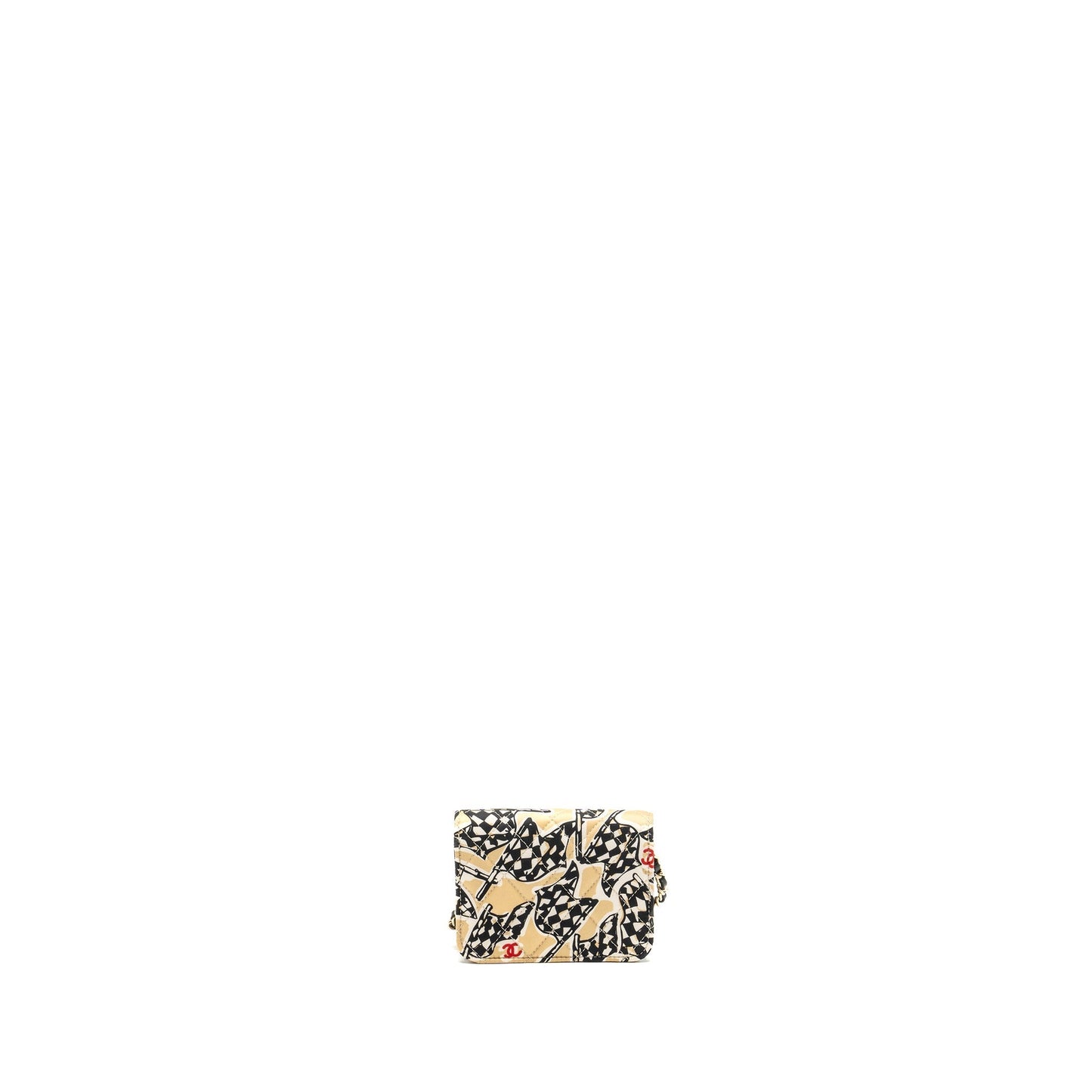 Chanel flap Fabric LGHW microchip Multicolour Beige Shoulder Bag