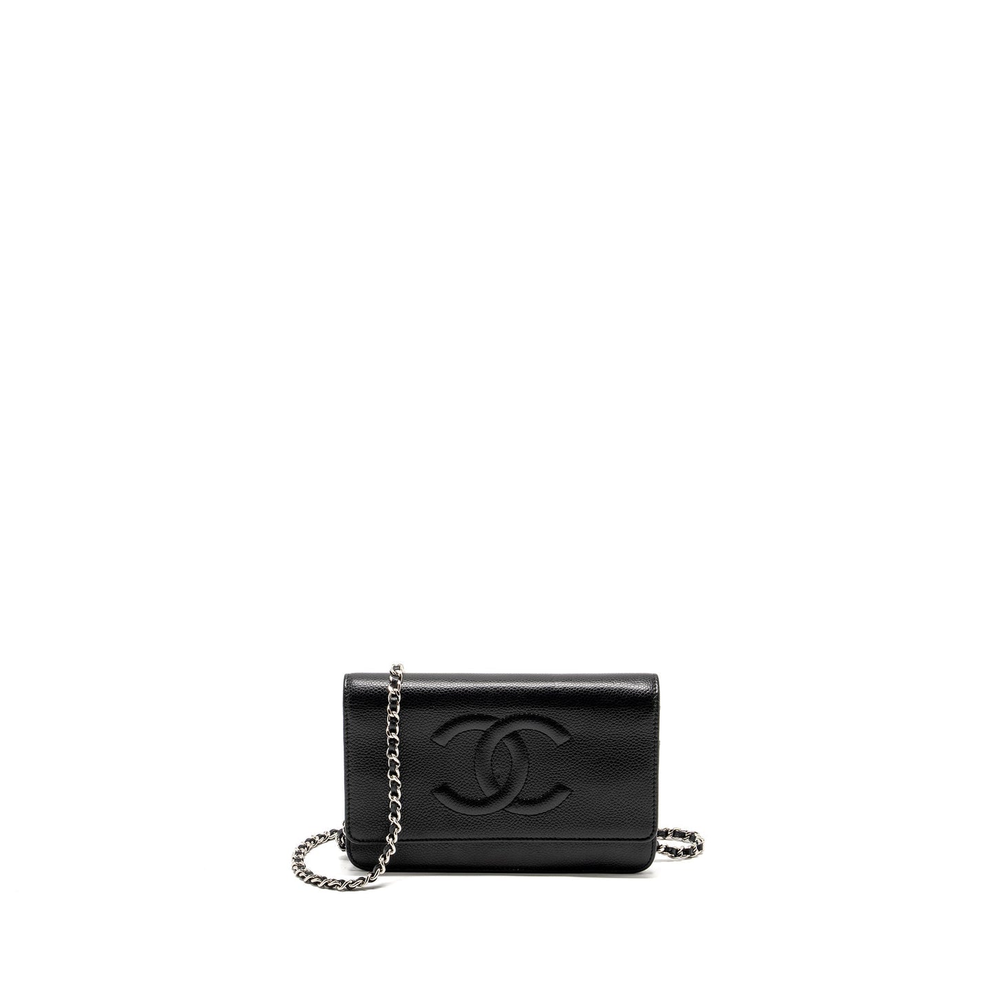 Chanel Timeless On Caviar SHW Black Wallet Case