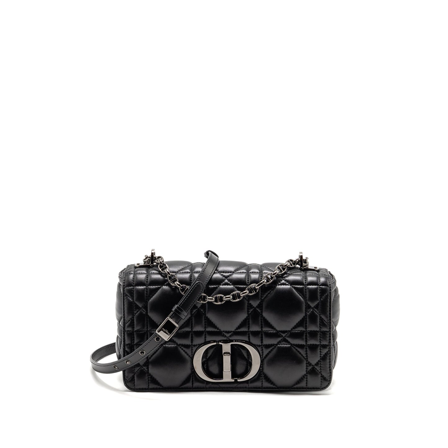 Dior Caro Purse Calfskin Handbag Black Medium Travel Bag