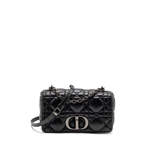 Dior Caro Purse Calfskin Handbag Black Medium Travel Bag