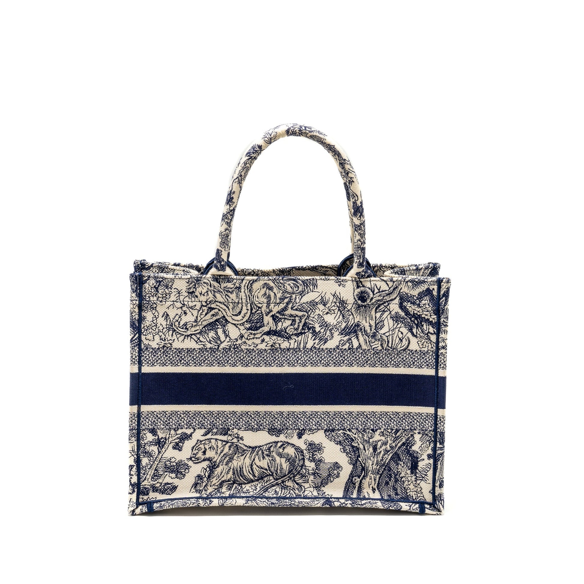 Dior Book Tote Toile De Jouy Embroidery Handbag Medium Tote Bag