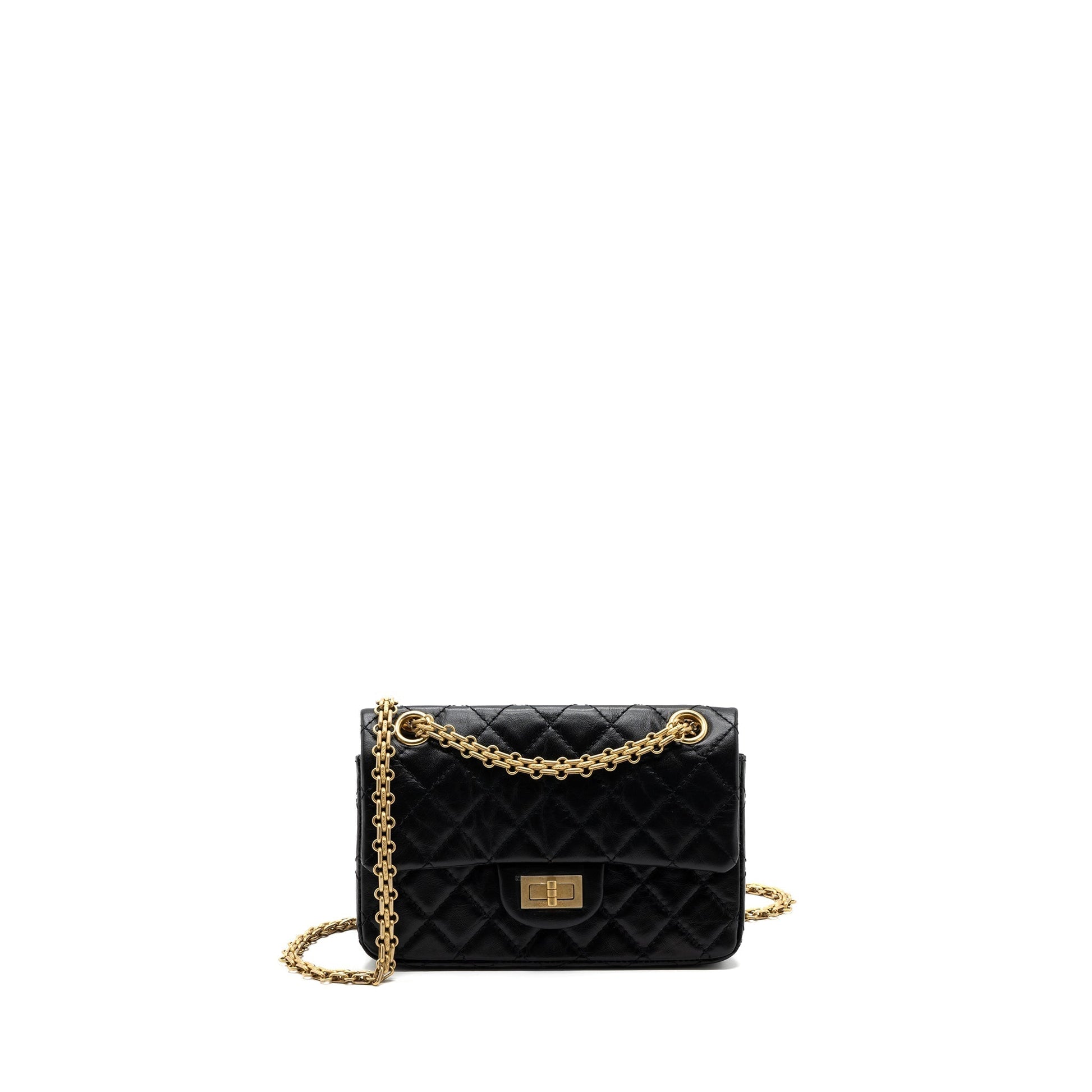 Chanel 2.55 Reissue Flap Aged Calfskin Brushed Black Shoulder Bag Brushed Ghw