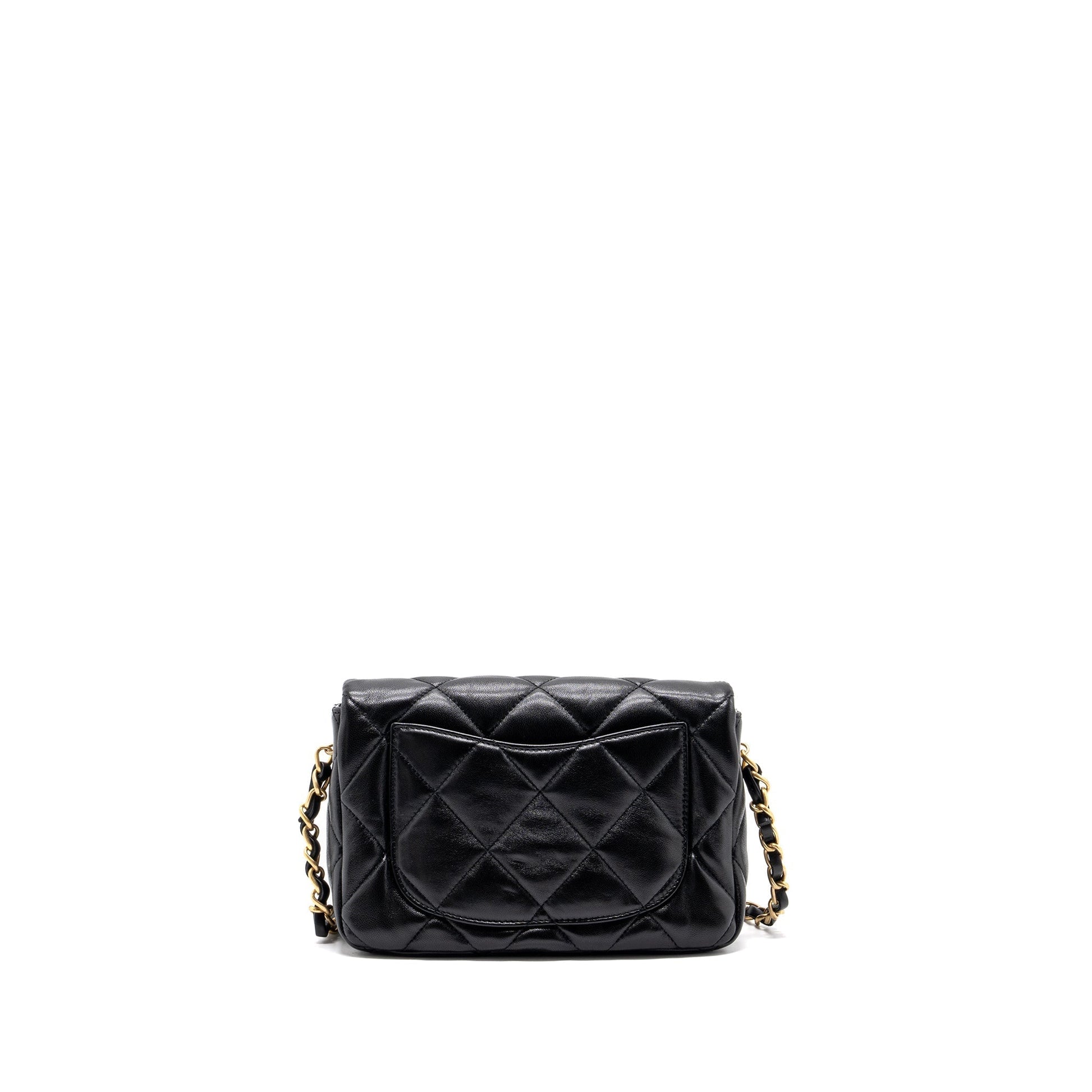 Chanel 23s Coco Love Flap Lambskin Brushed Black Shoulder Bag