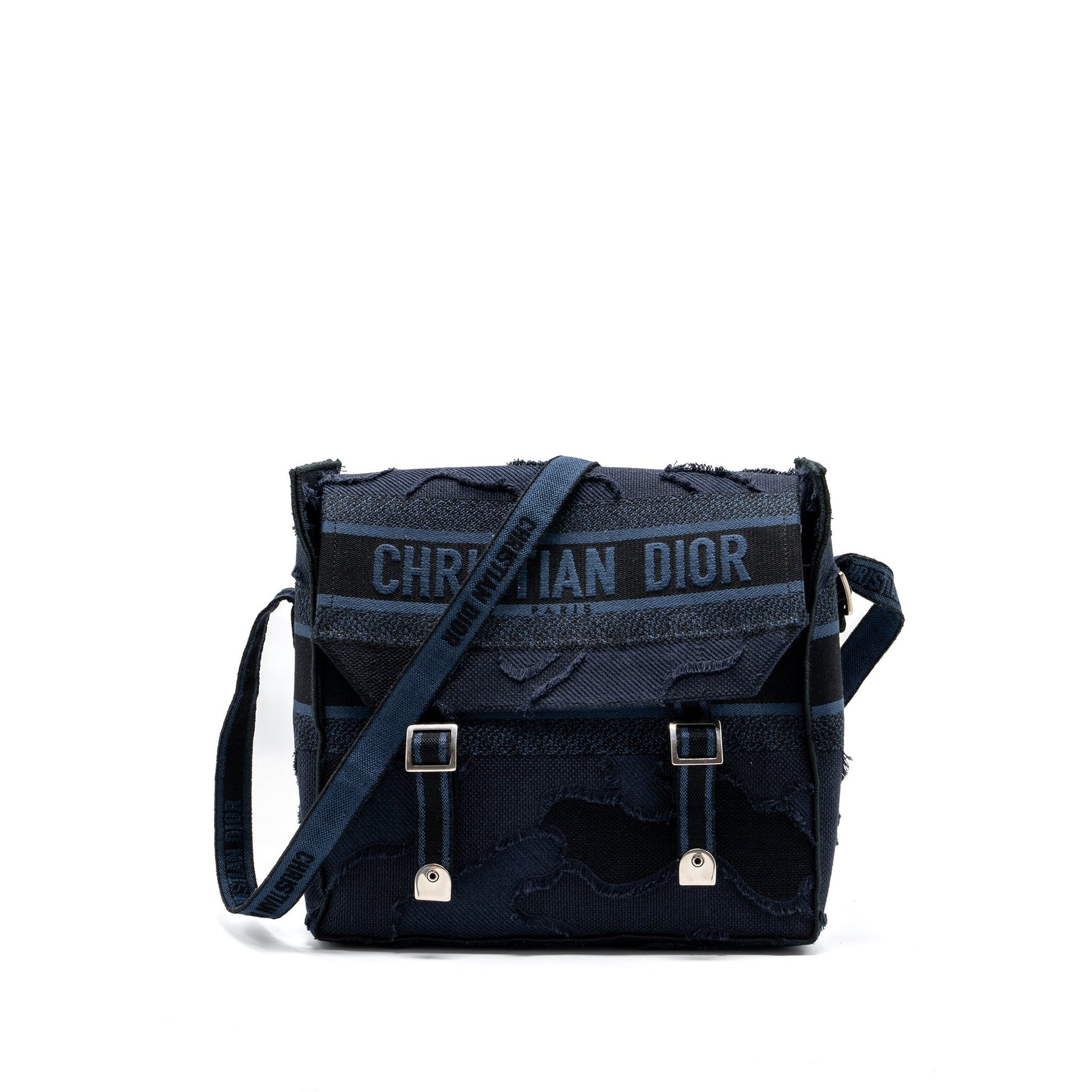 Dior camp Messenger Purse Dark Handbag Canvas Blue Travel Bag