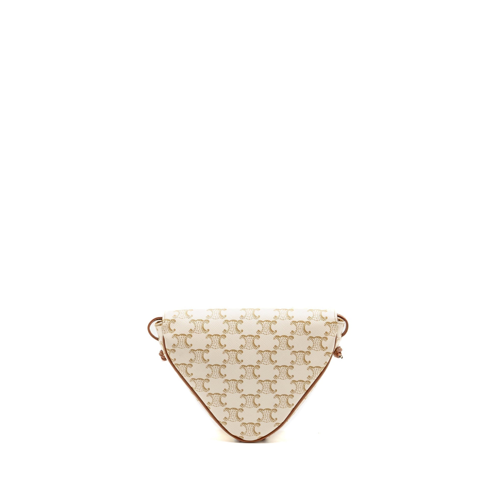 Luxury Triangle Shoulder Bag Triomphe Canvas White