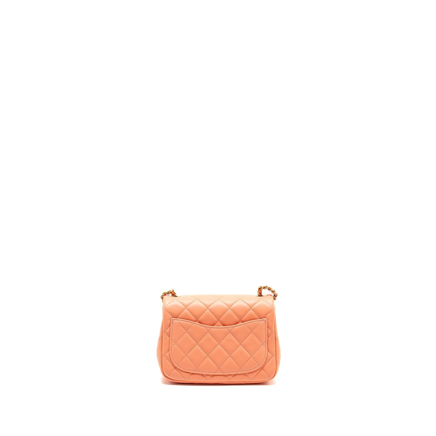 Chanel Pearl Crush Square Lambskin Coral GHW Mini Bag