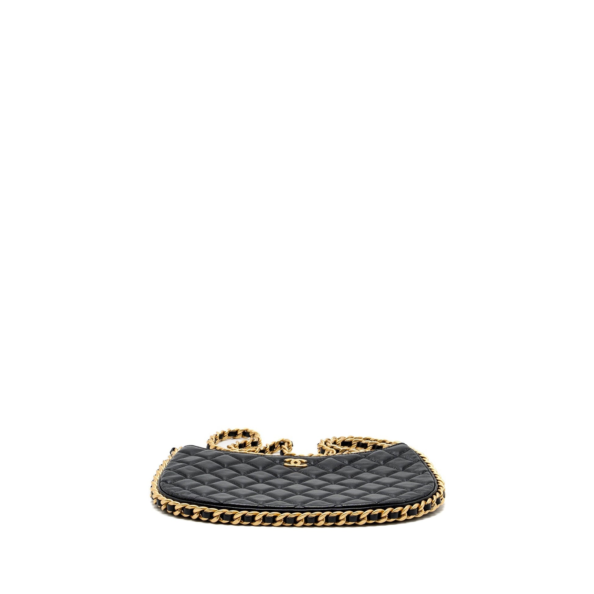 Chanel moon hobo goatskin brushed GHW microchip Black Crossbody Bag