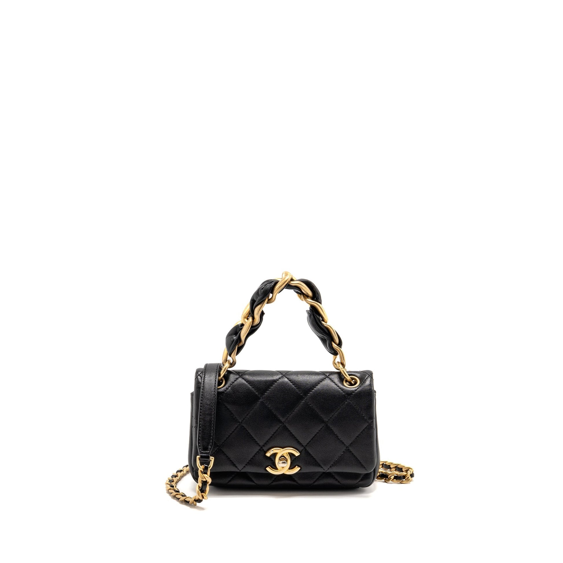 Chanel Is More Flap Lambskin GHW Black Small Shoulder Bag