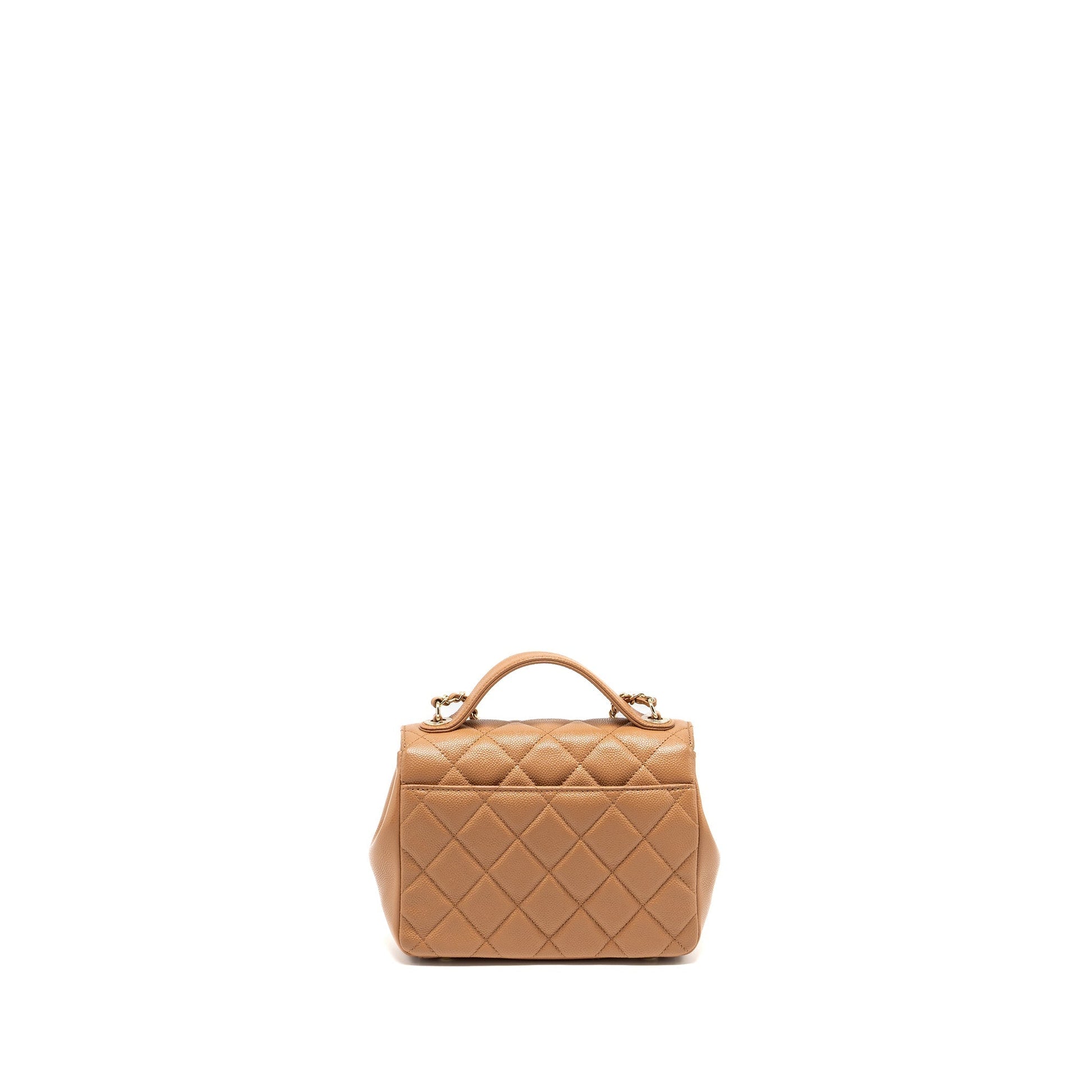 Chanel Business Affinity Caviar Dark LGHW Beige Small Handbag