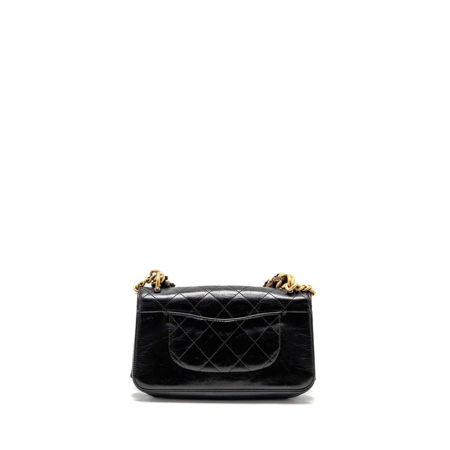 Chanel Quilted Flap Giant Handle Calfskin GHW Black Shoulder Bag