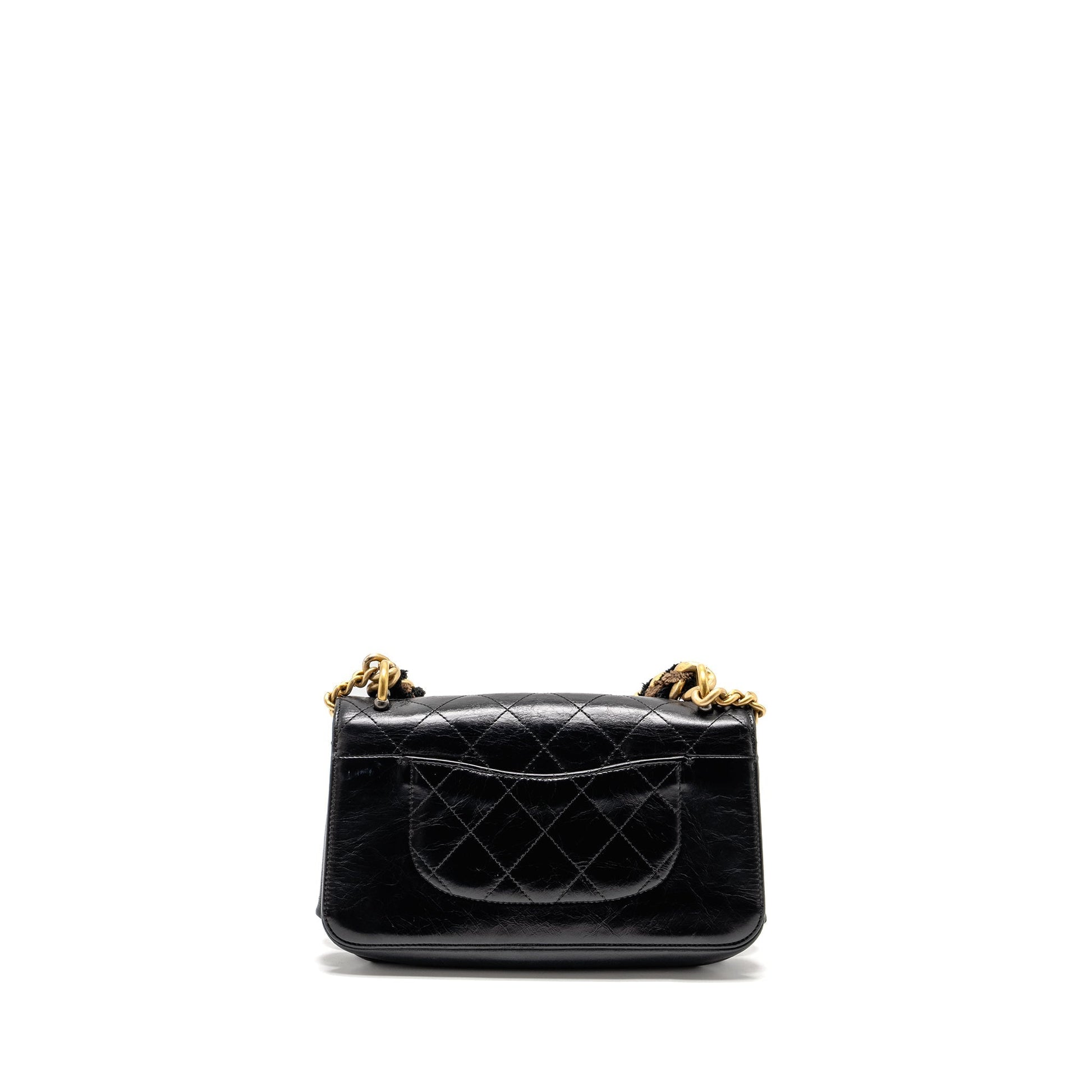 Chanel Quilted Flap Giant Handle Calfskin GHW Black Shoulder Bag