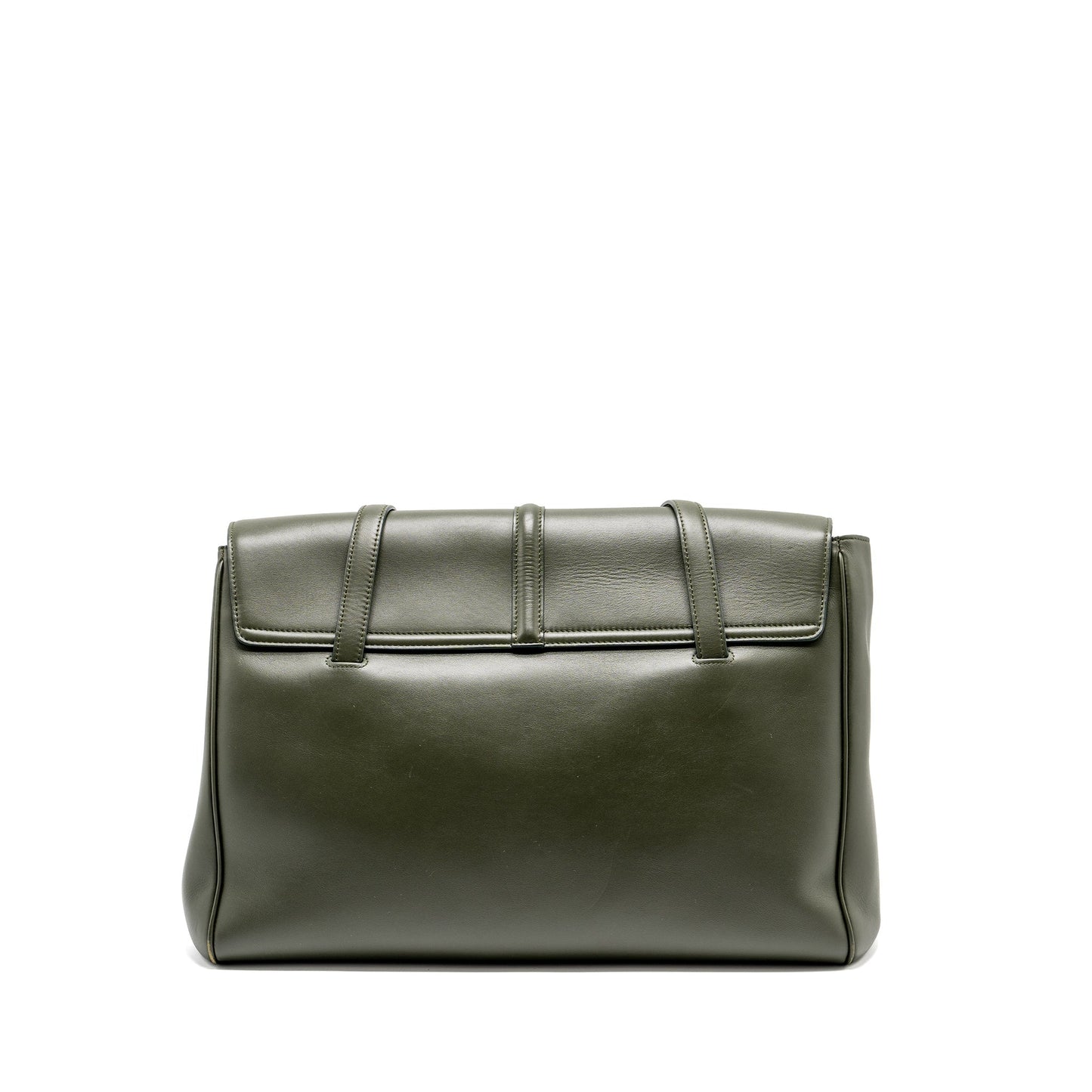 Celine Soft Purse Smooth Calfskin Dark Handbag Green Large Travel Bag