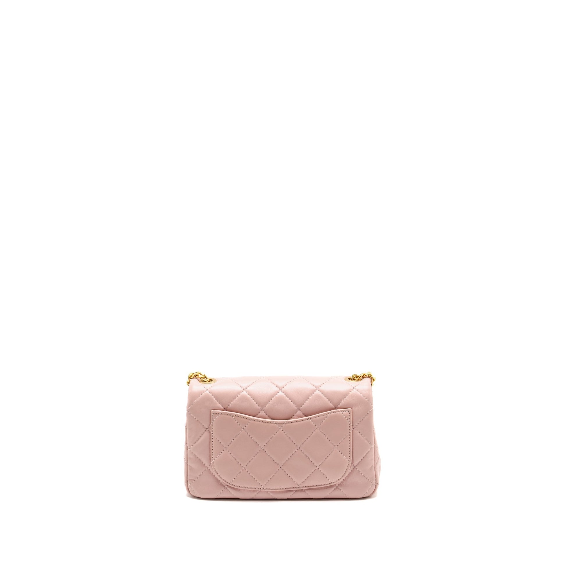 Chanel 22b Flap Gem Lambskin Dust GHW Pink Shoulder Bag