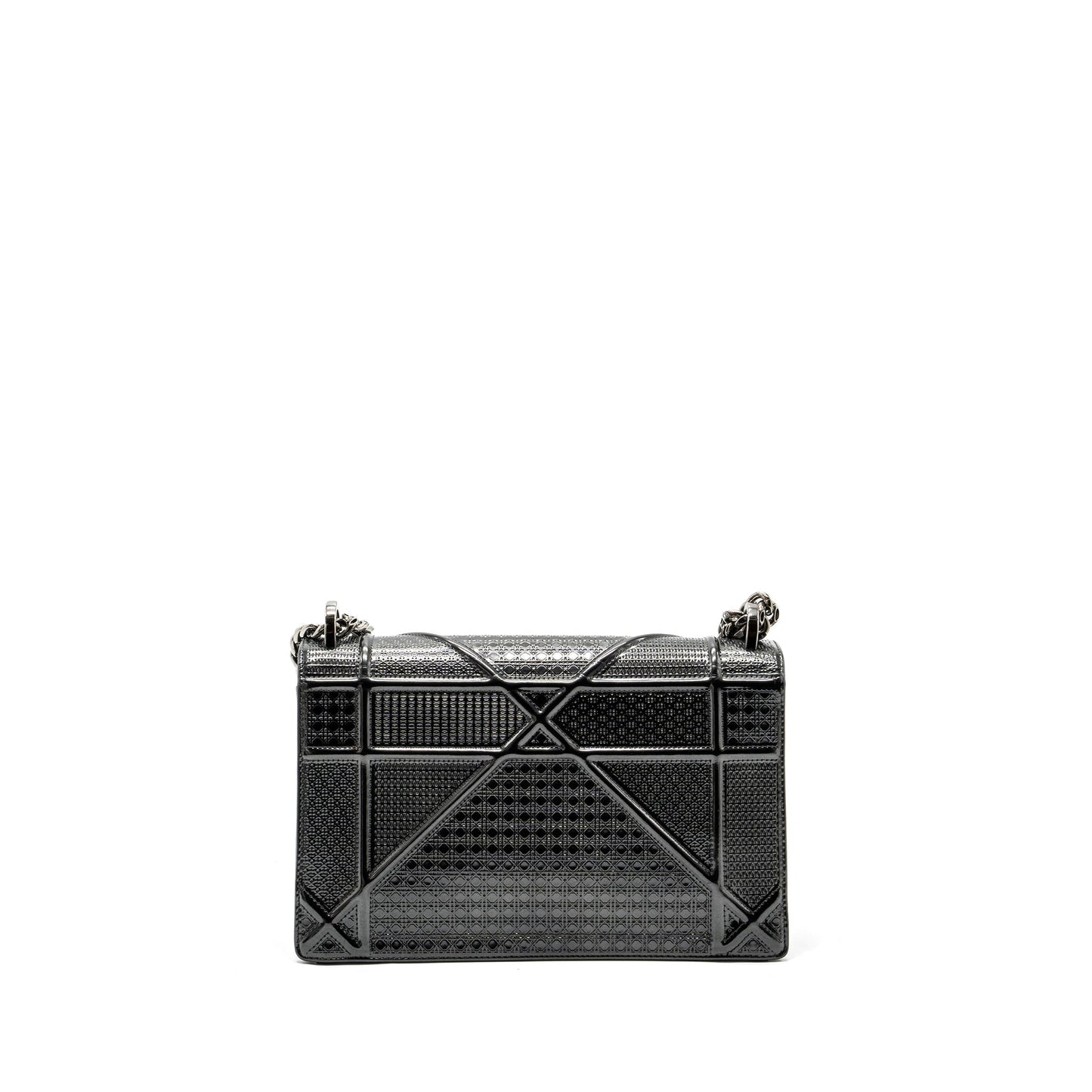 Dior ama Calfskin Metallic Handbag Silver Medium Travel Bag