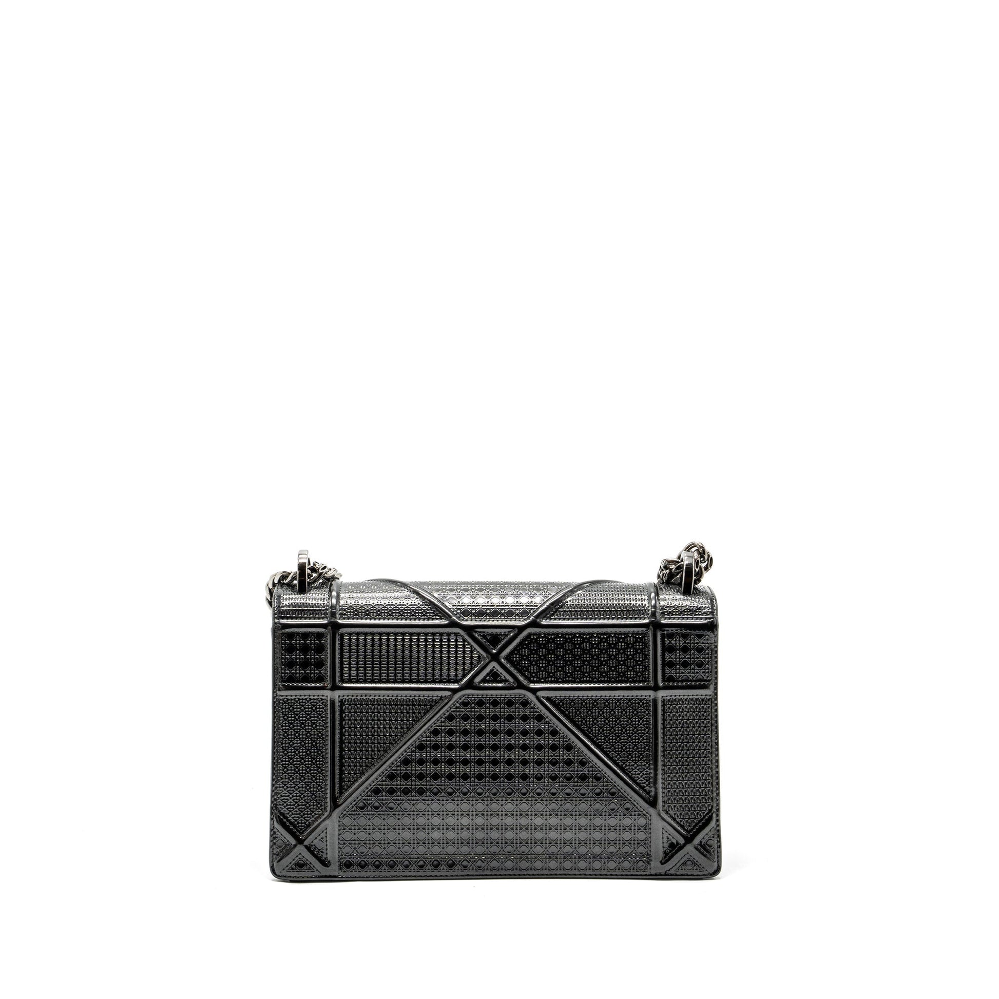 Dior ama Calfskin Metallic Handbag Silver Medium Travel Bag