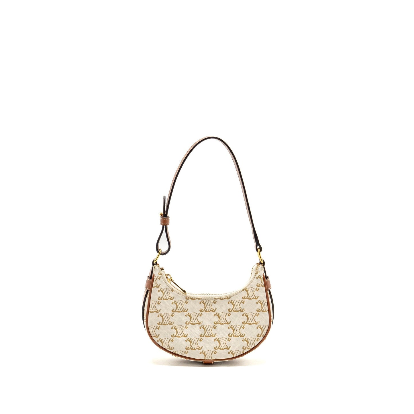 Celine Mini Ava Purse Triomphe Calfskin Handbag Canvas White Travel Bag