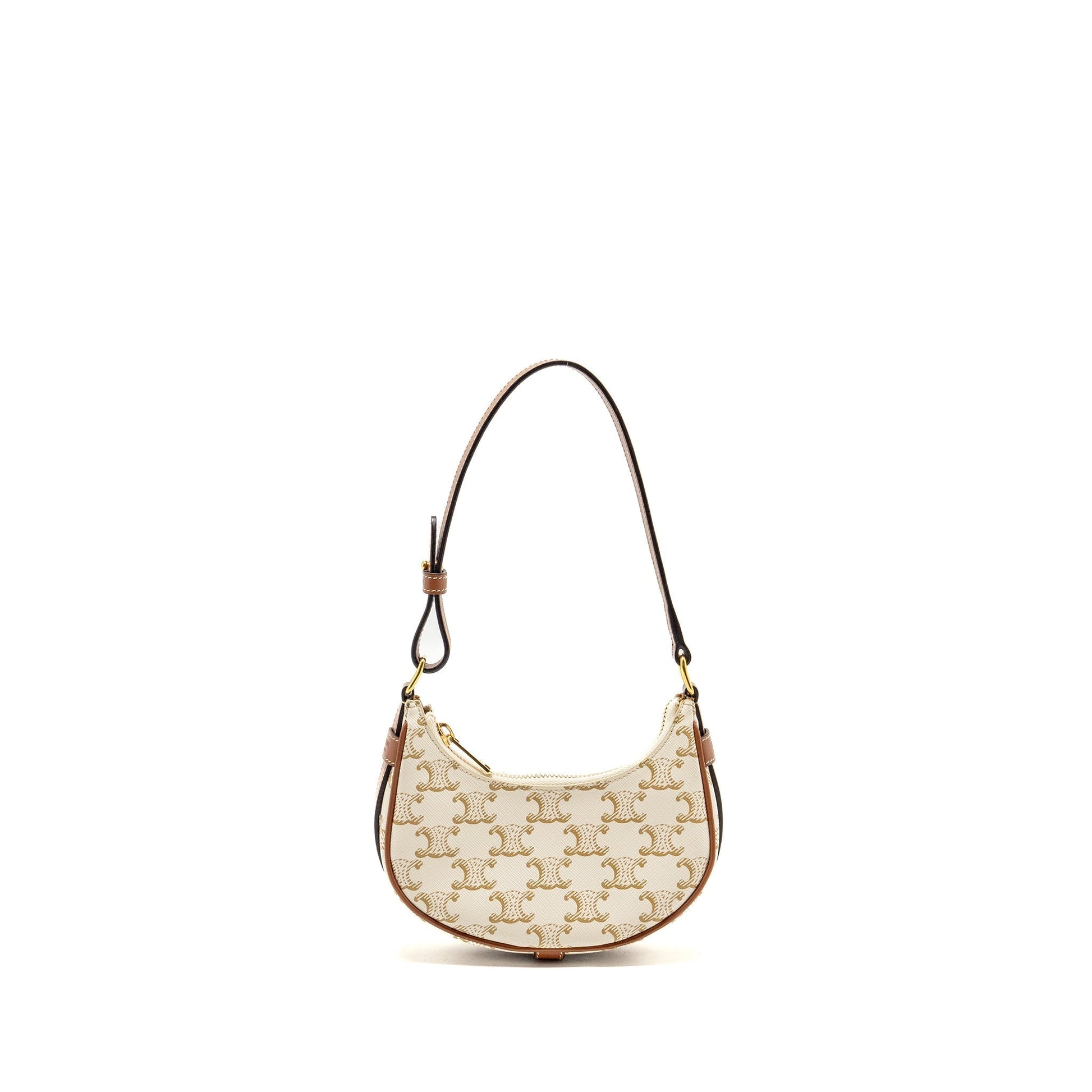 Celine Mini Ava Purse Triomphe Calfskin Handbag Canvas White Travel Bag