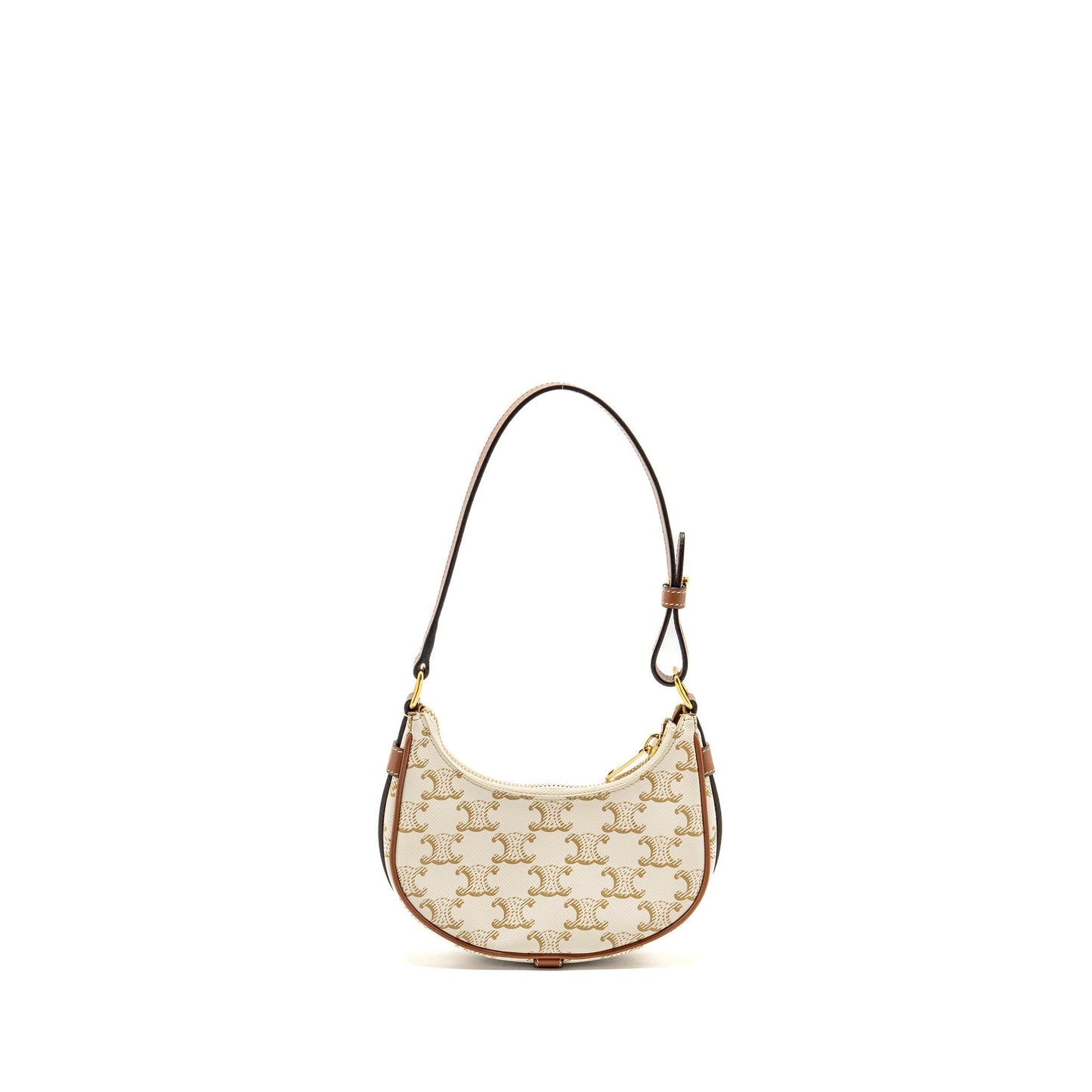 Celine Mini Ava Purse Triomphe Calfskin Handbag Canvas White Travel Bag