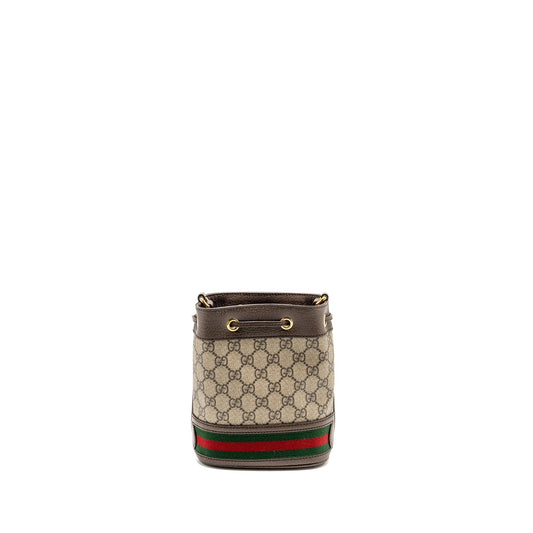 Gucci Ophidia Bucket Bag Supreme Ebony Canvas Beige