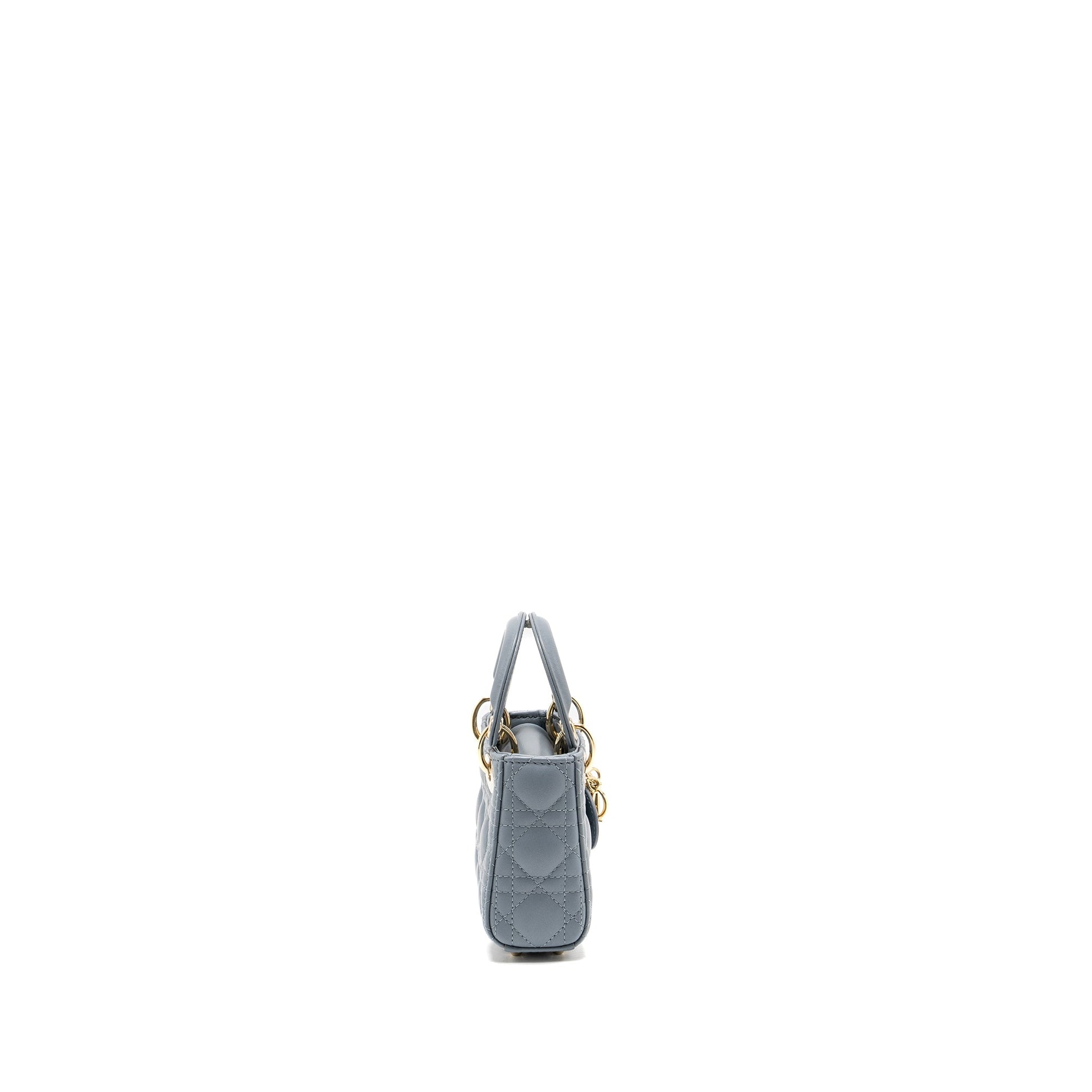 Dior Lady Micro Purse Lambskin Cloud Handbag Blue Travel Bag